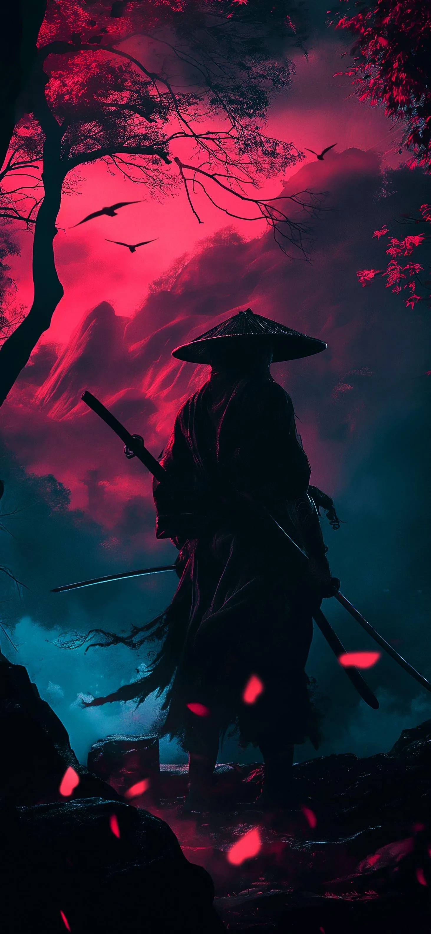 Lone Samurai Walks Through Shadows of War and Silence