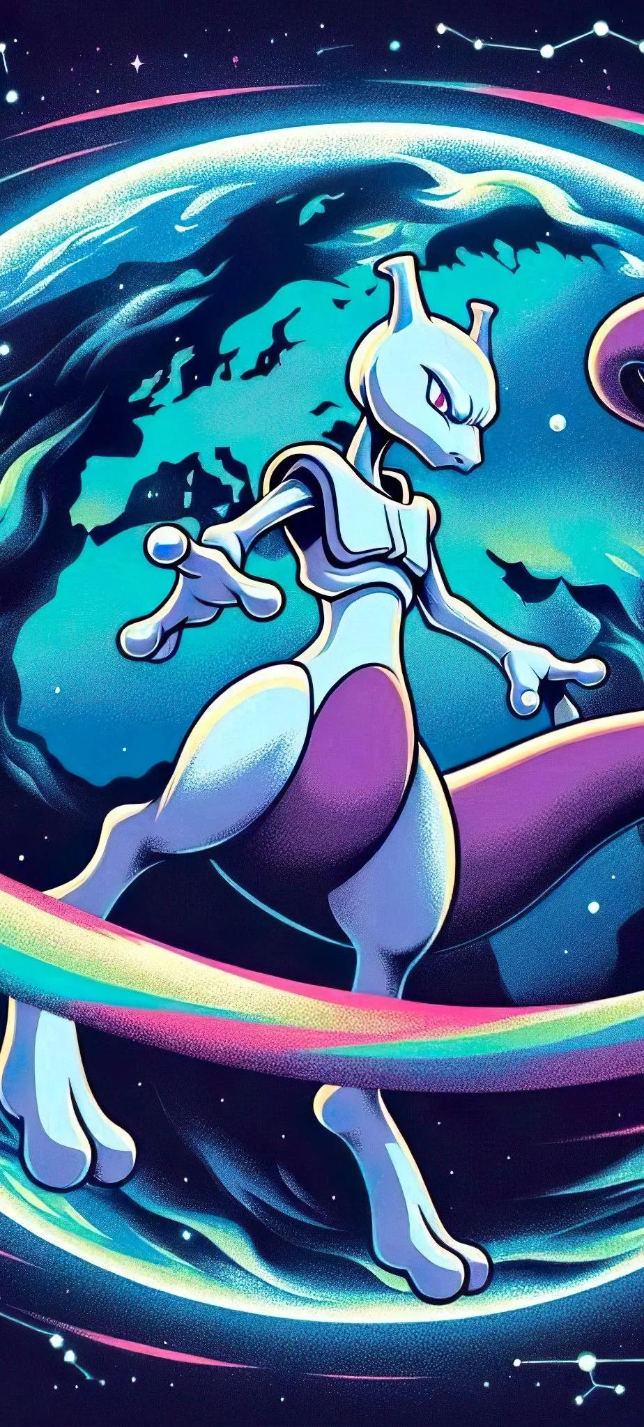Mewtwo Harnesses Psychic Power in Galactic Battle Stance