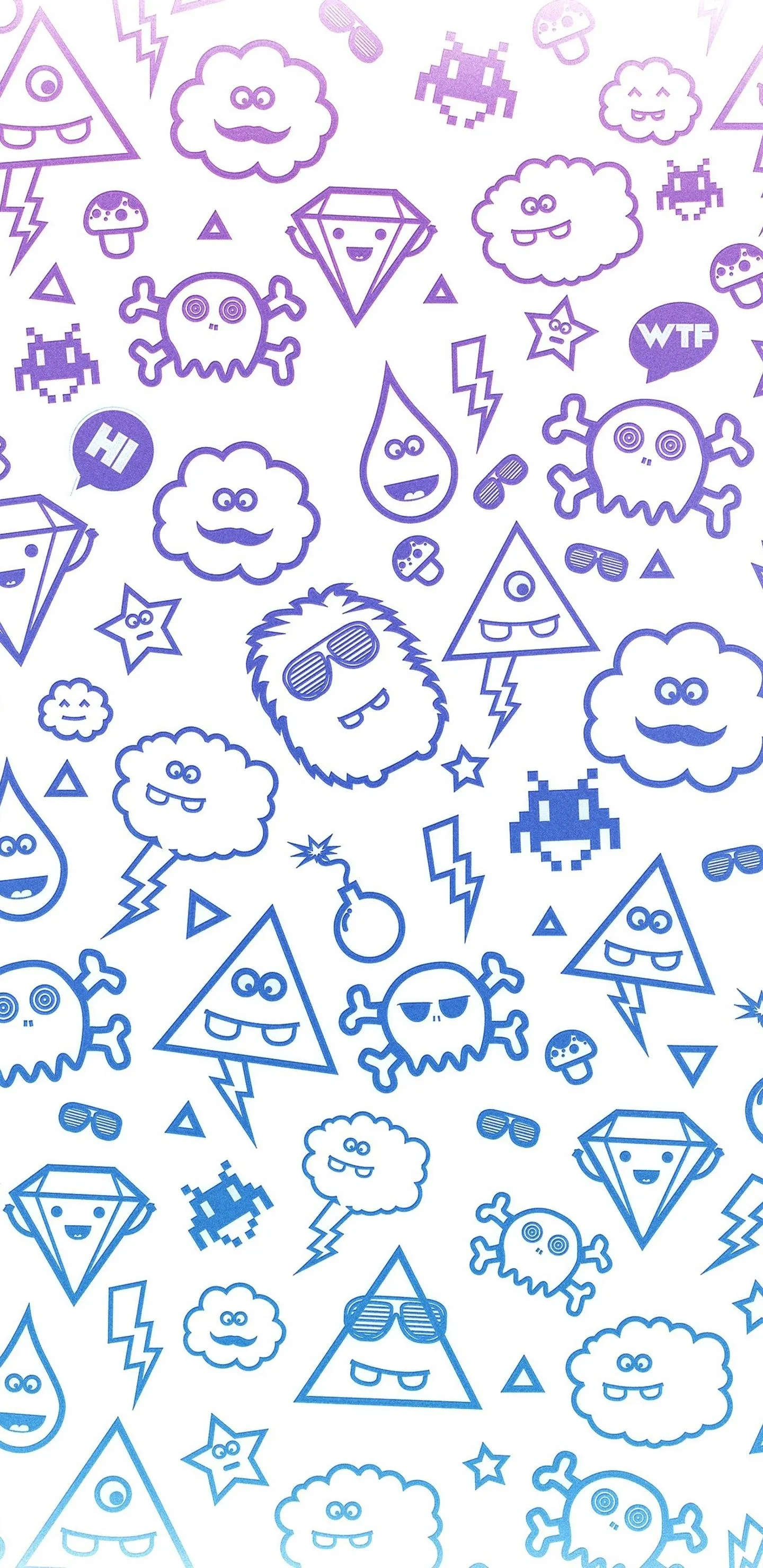 Minimal Doodle Pattern with Fun Creative Line Icons