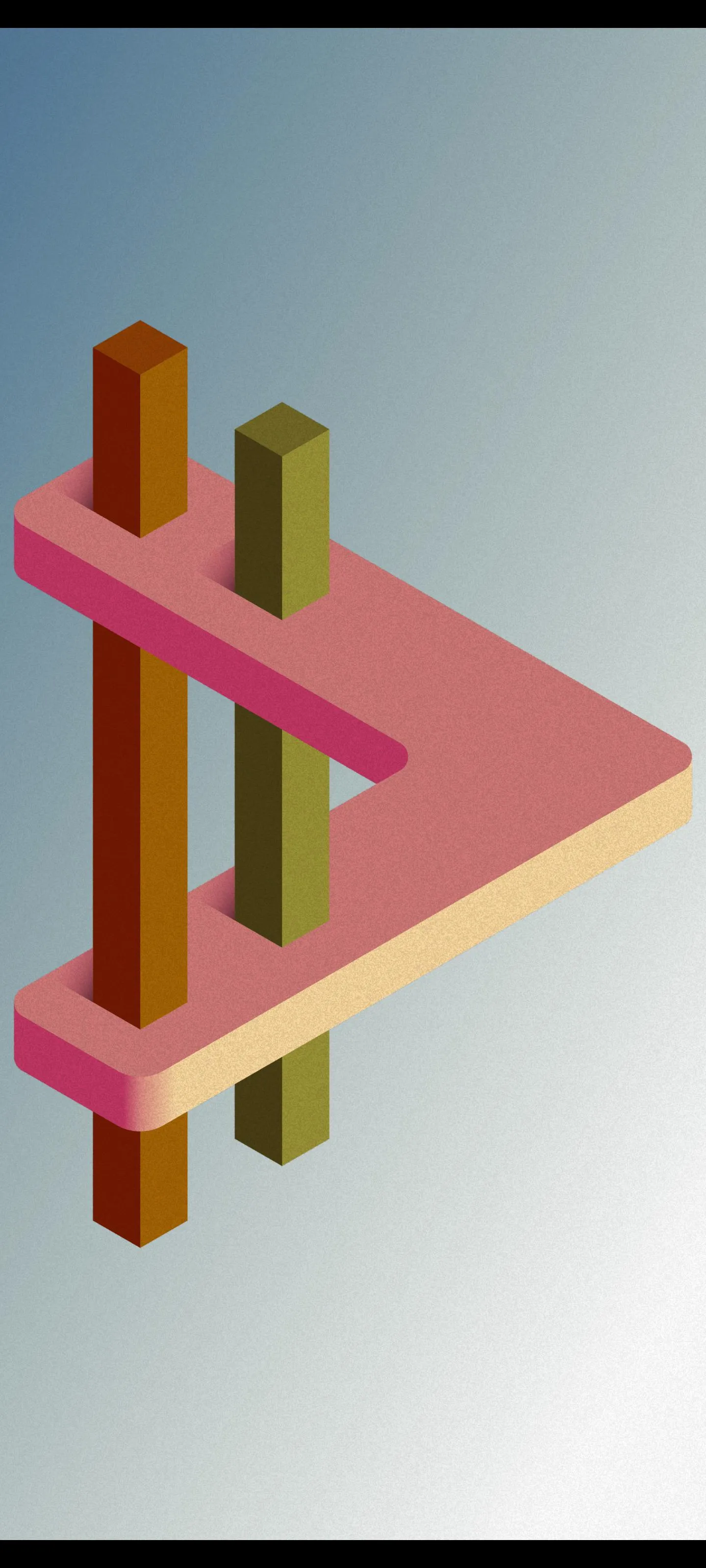 Modern 3D Shape on Gradient Background for Phones image