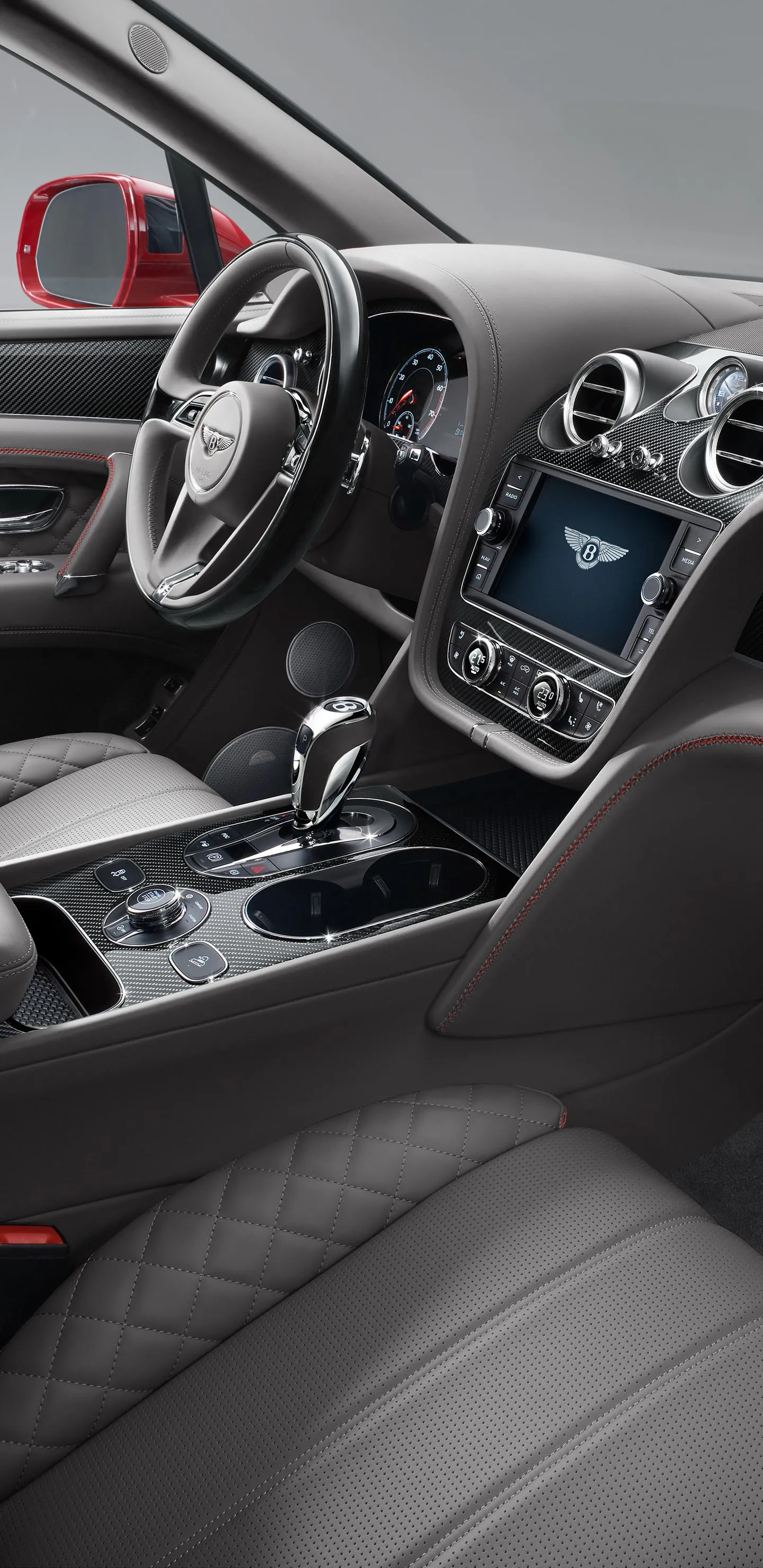 Modern Car Interior with Focus on Steering Wheel and Dashboard