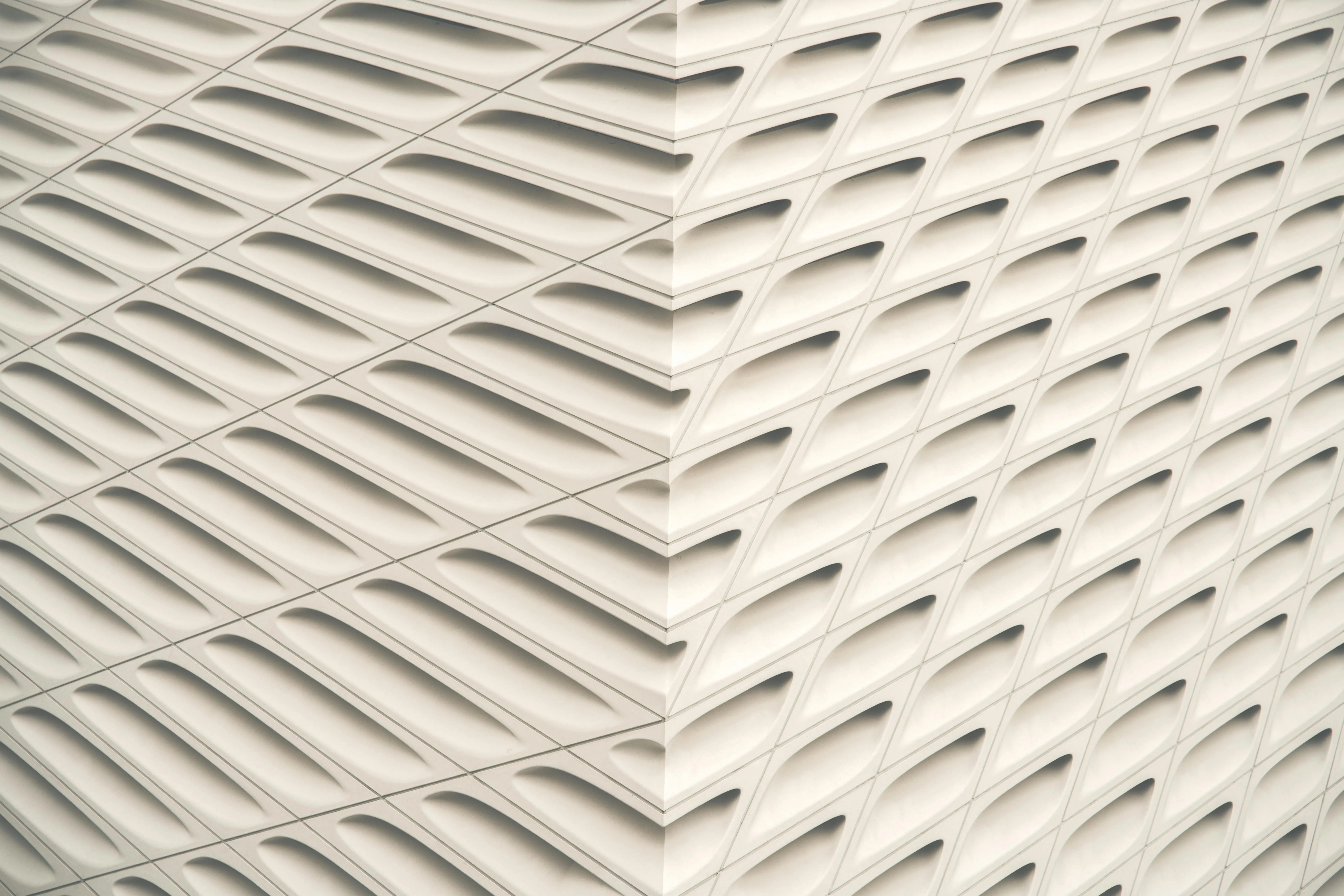 Modern white architectural pattern with shadows Wallpaper