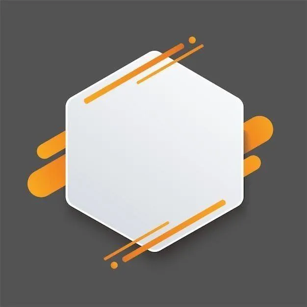 Modern white hexagon with orange geometric lines Background