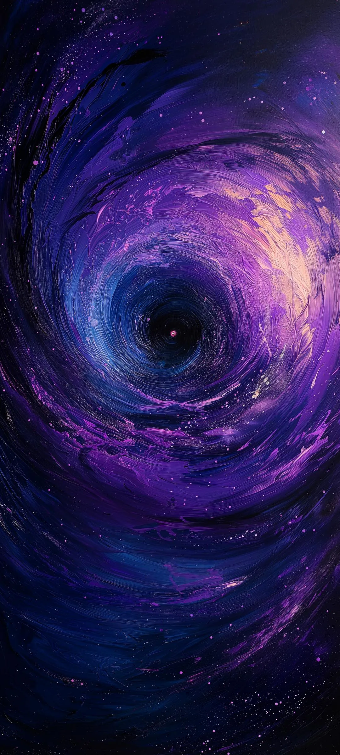 Mysterious Purple and Blue Vortex Galaxy Space Scene