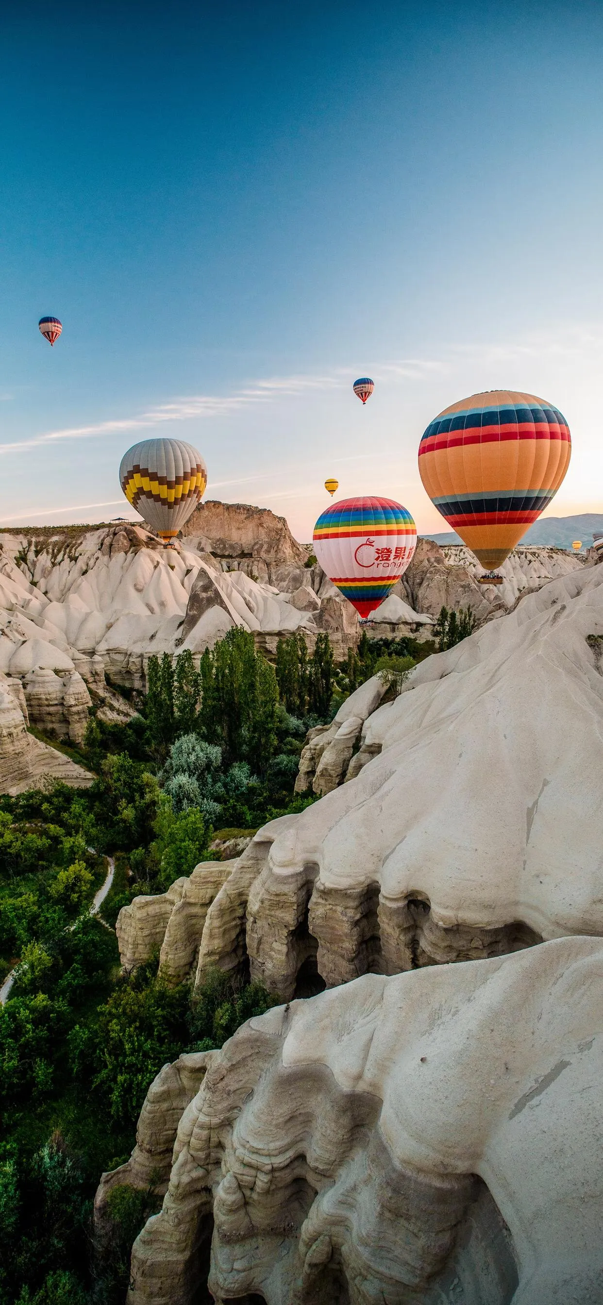Natural Rock Formations with Hot air baloon flying image