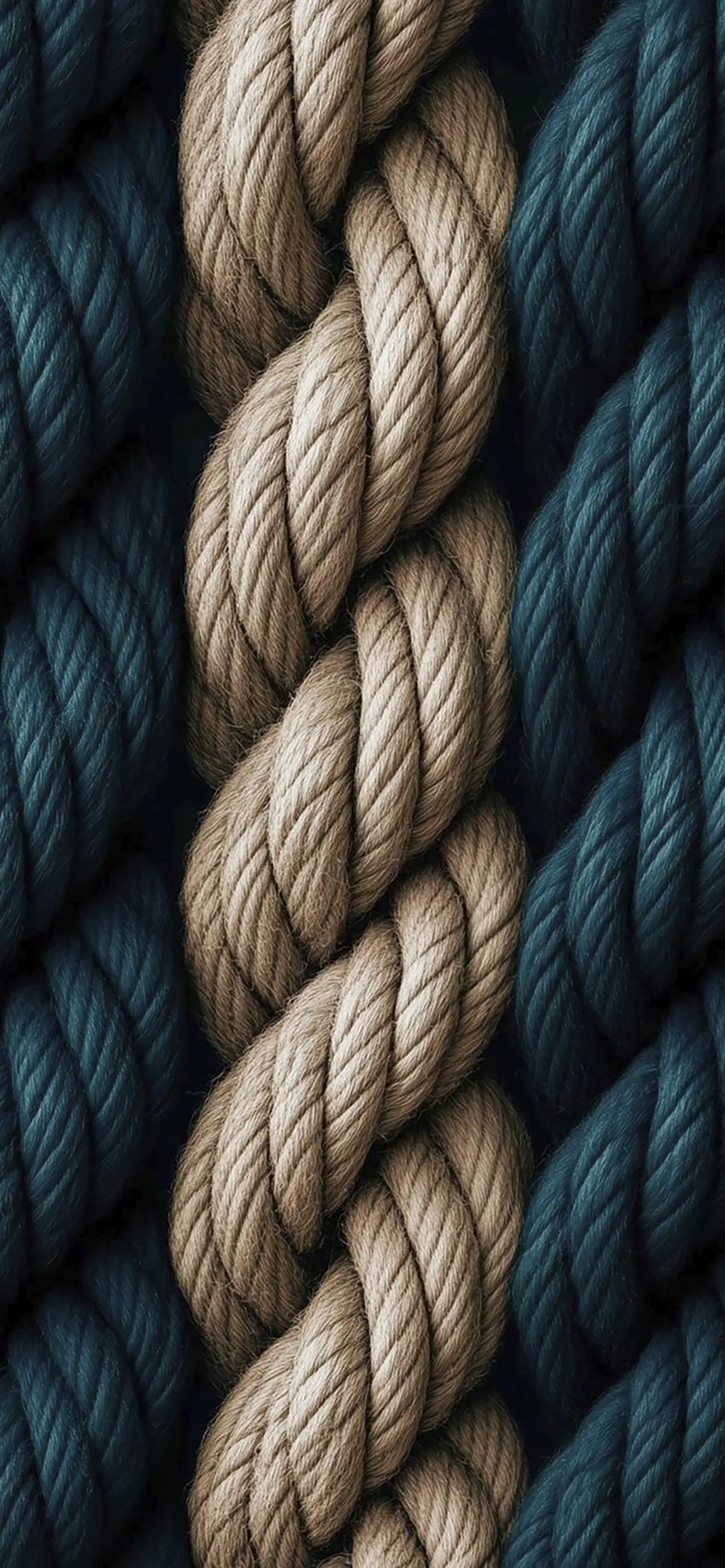 Nautical Rope Pattern with Dark Blue and Beige Twists