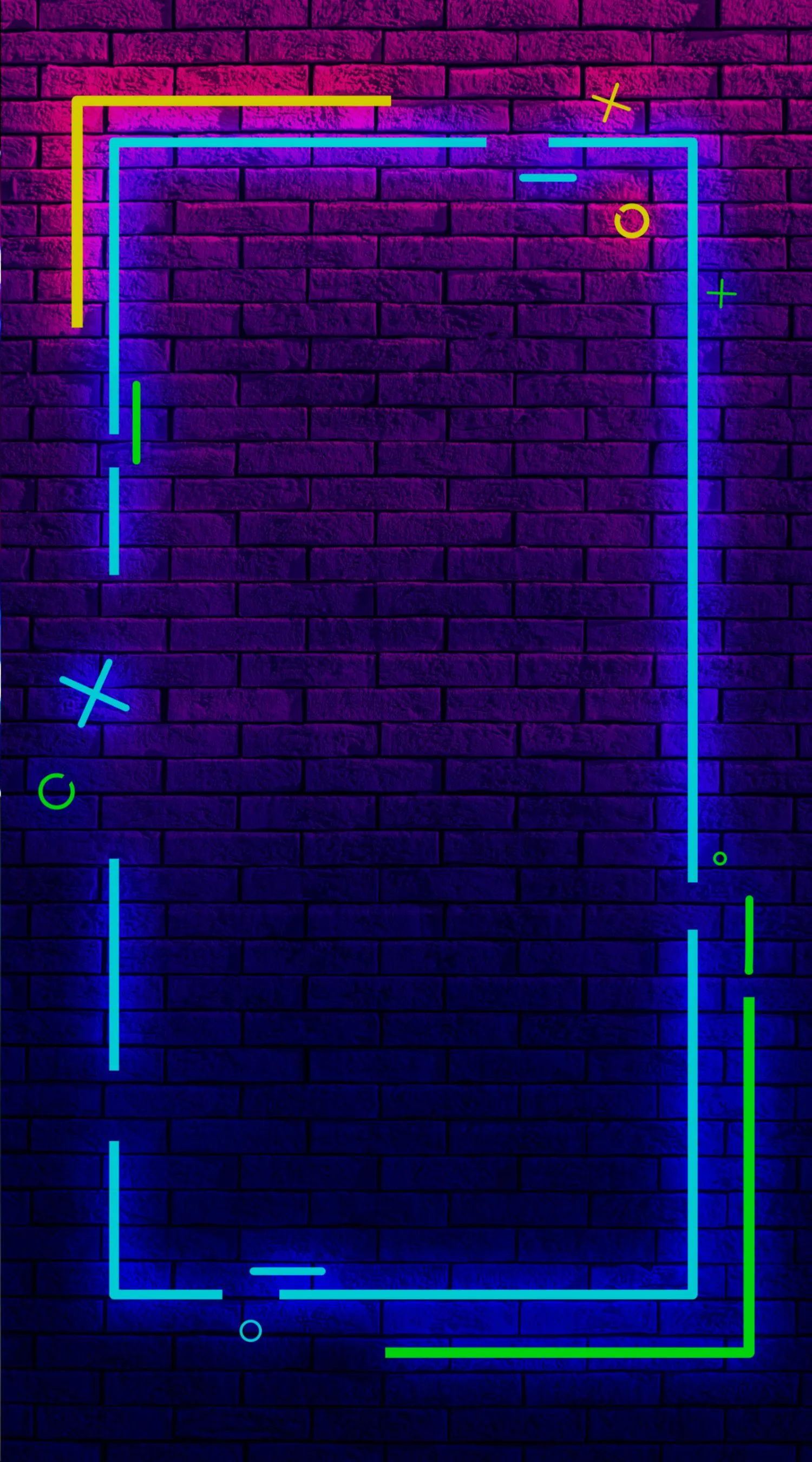 Neon Glowing Frame on Dark Futuristic Background Wallpaper