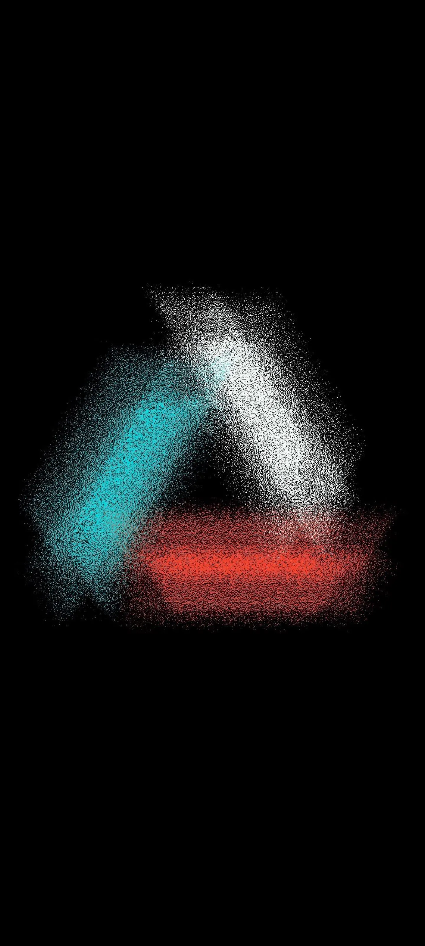 Neon Triangle Glitch Effect on Black Futuristic Theme