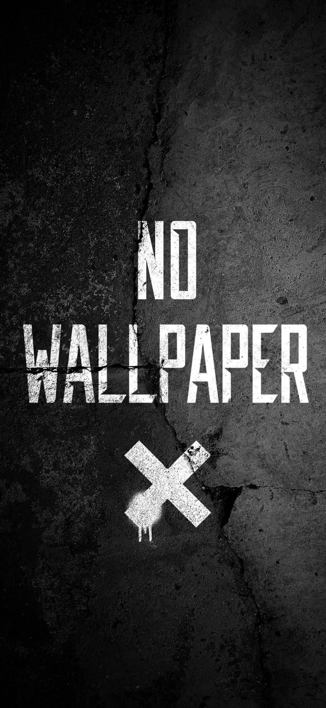 No Wallpaper Text on Cracked Dark Wall HD image Wallpaper