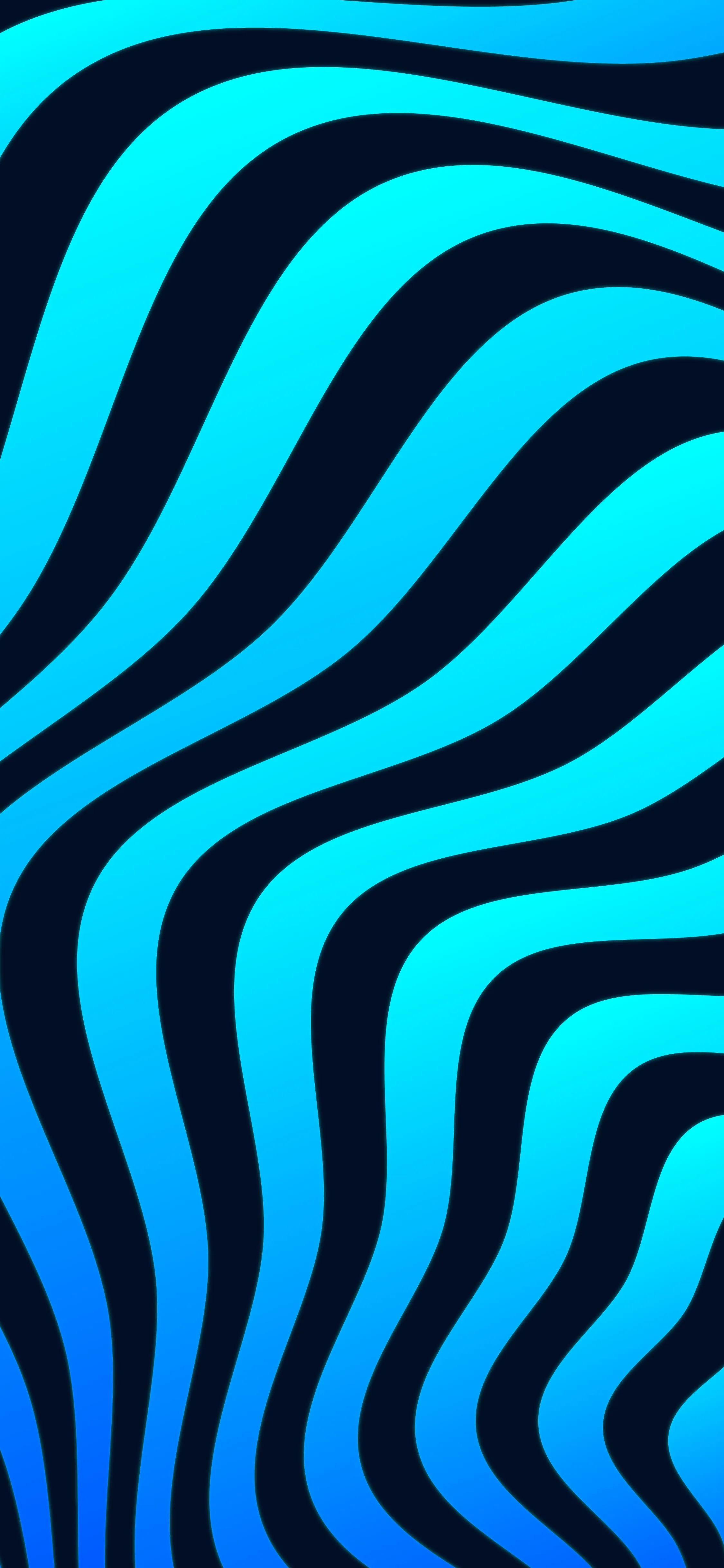 Optical Illusion Blue and Black Wave Stripe Pattern