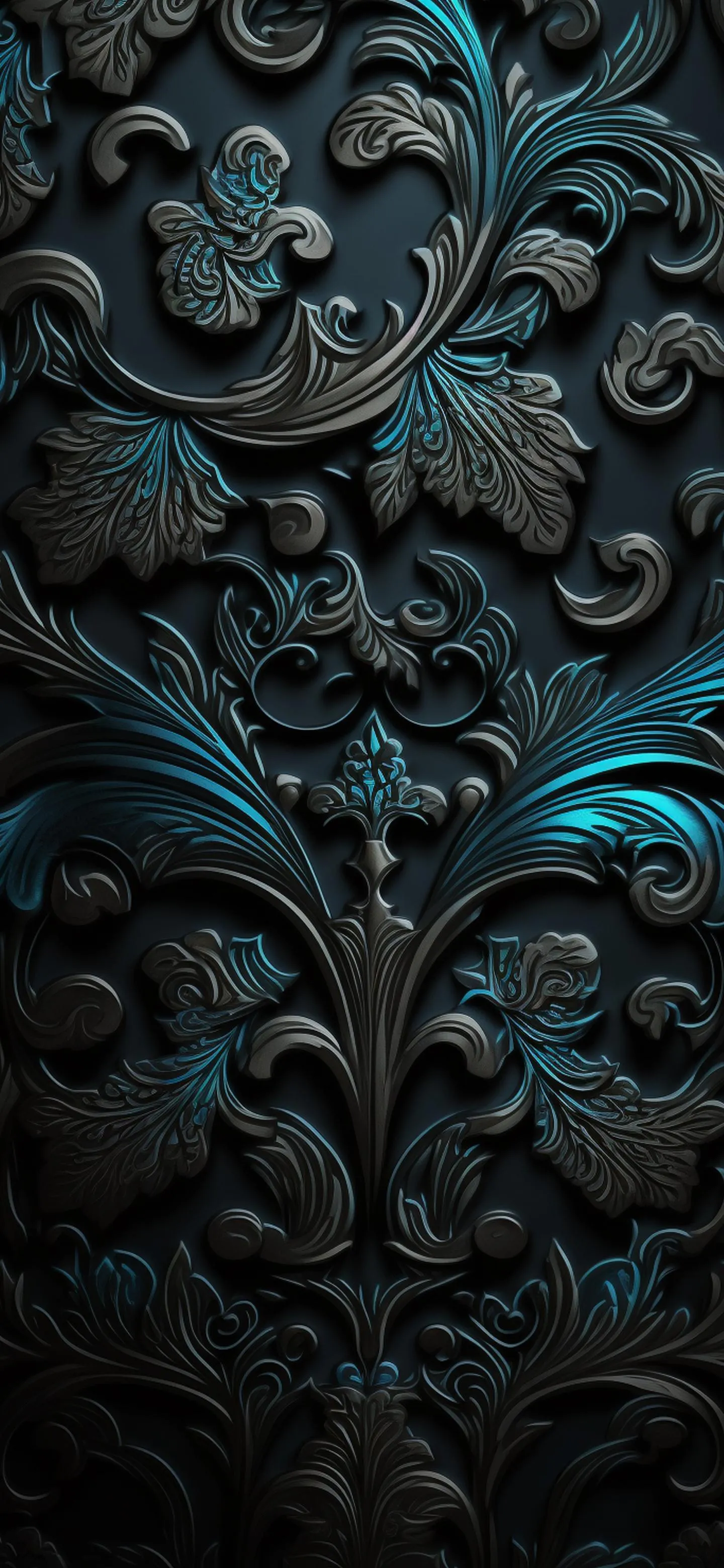 Ornate Black Patterned Carving for Elegant Background
