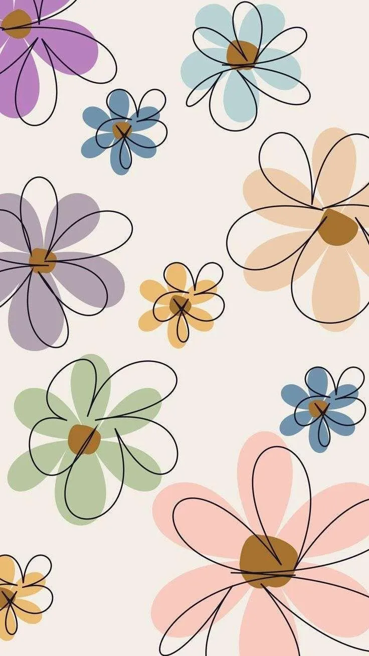 Pastel flower pattern with beige base for soft visuals image