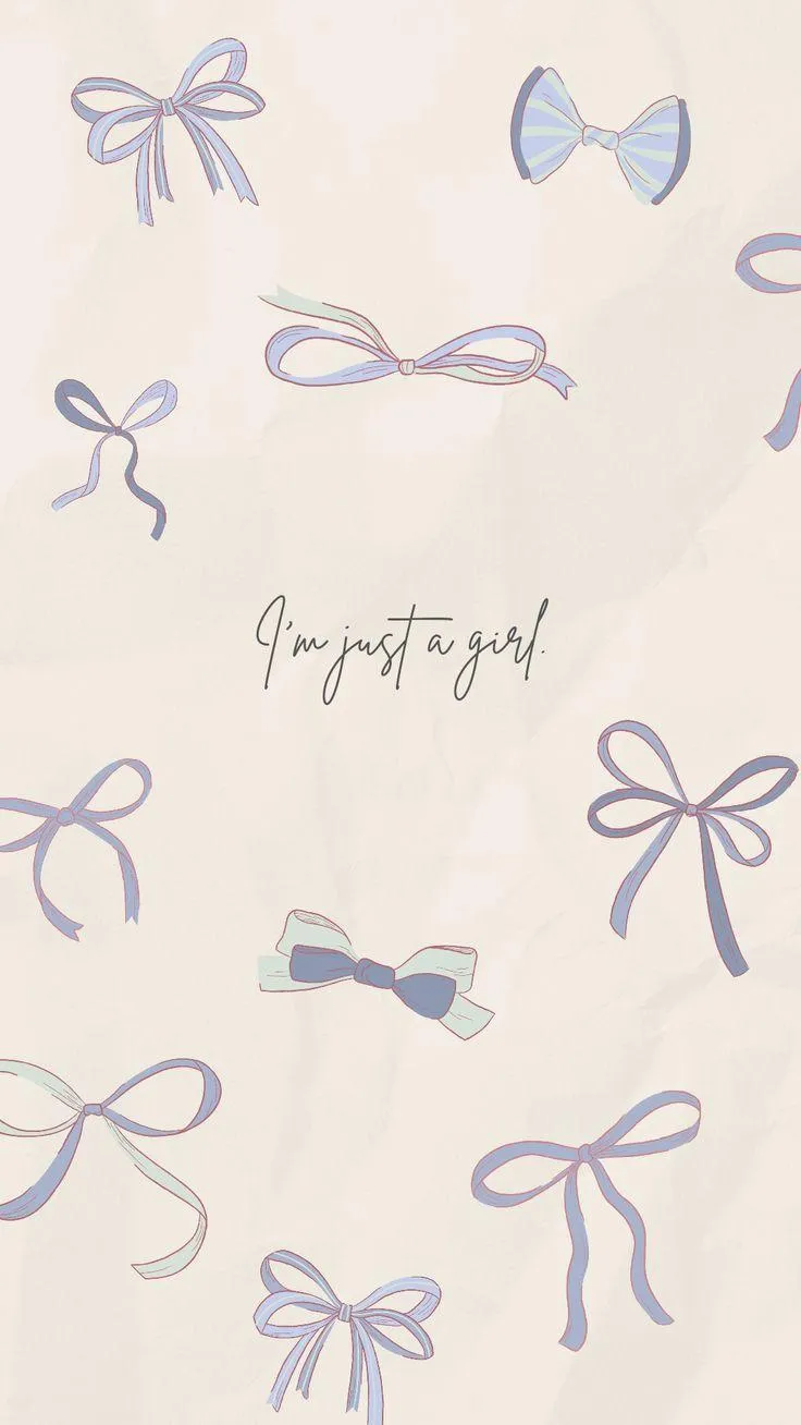 Pastel ribbon pattern with im just a girl quote center image