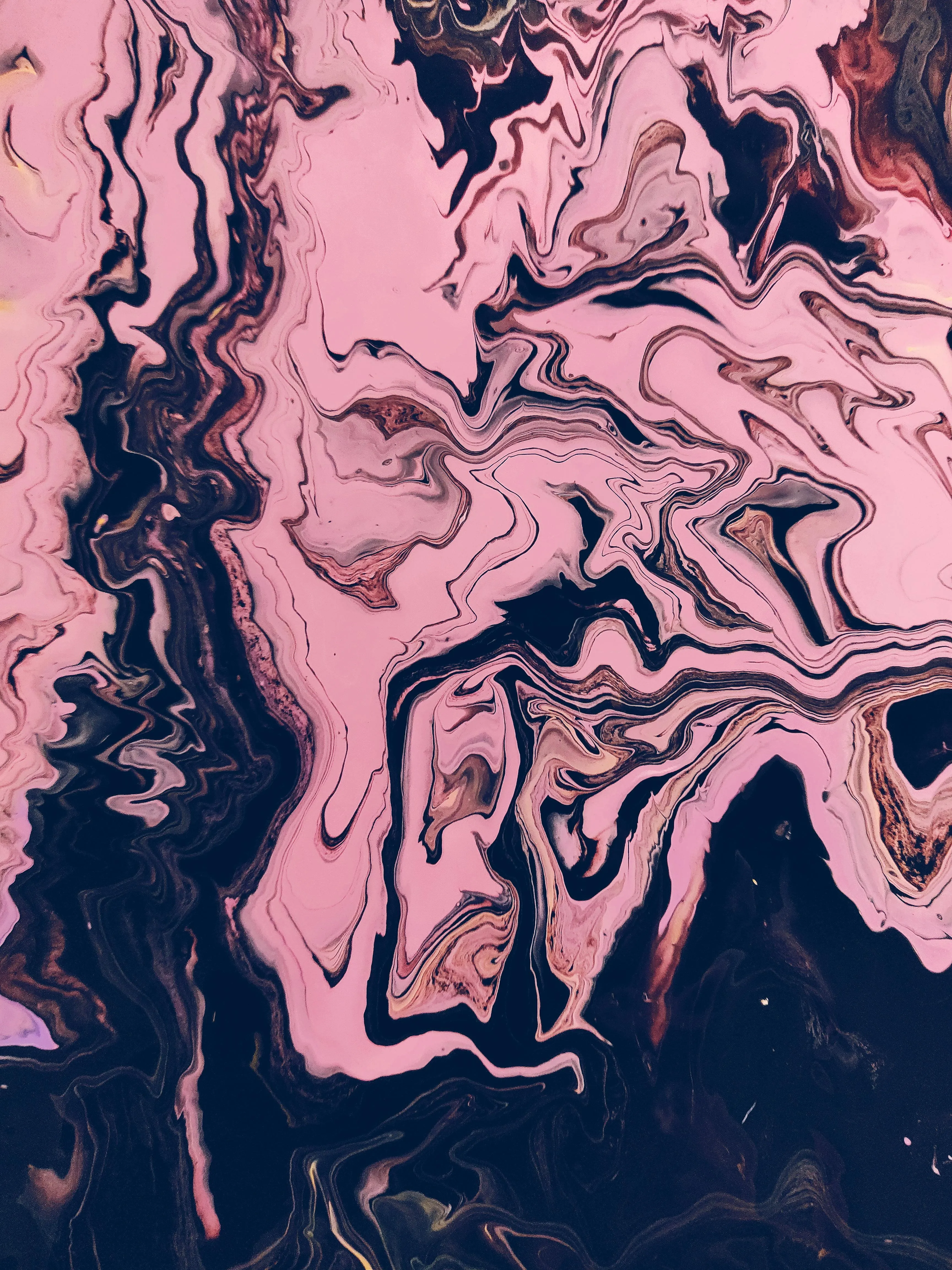 Pink and navy blue fluid marble art texture design Wallpaper