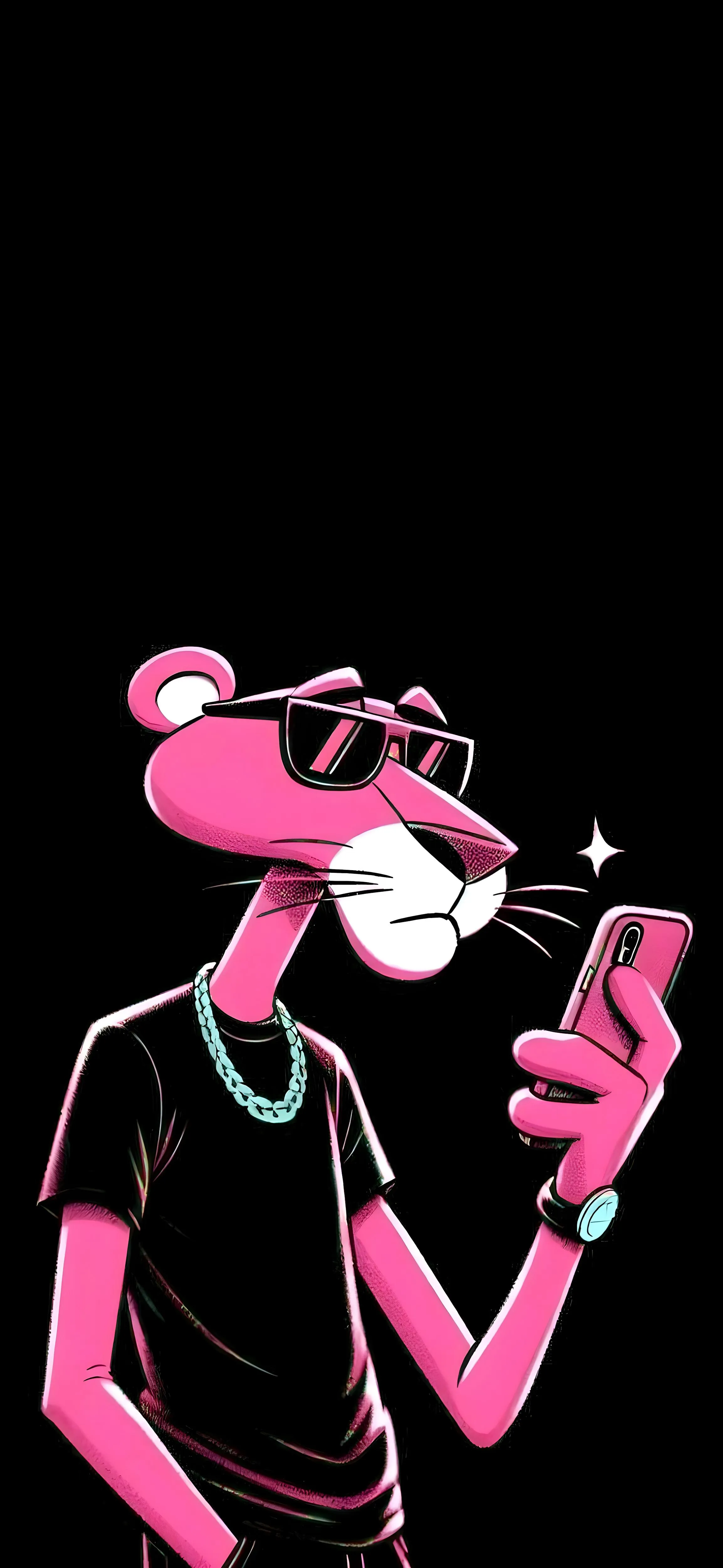 Pink Panther Cartoon with a Cool Modern Vibe Wallpaper