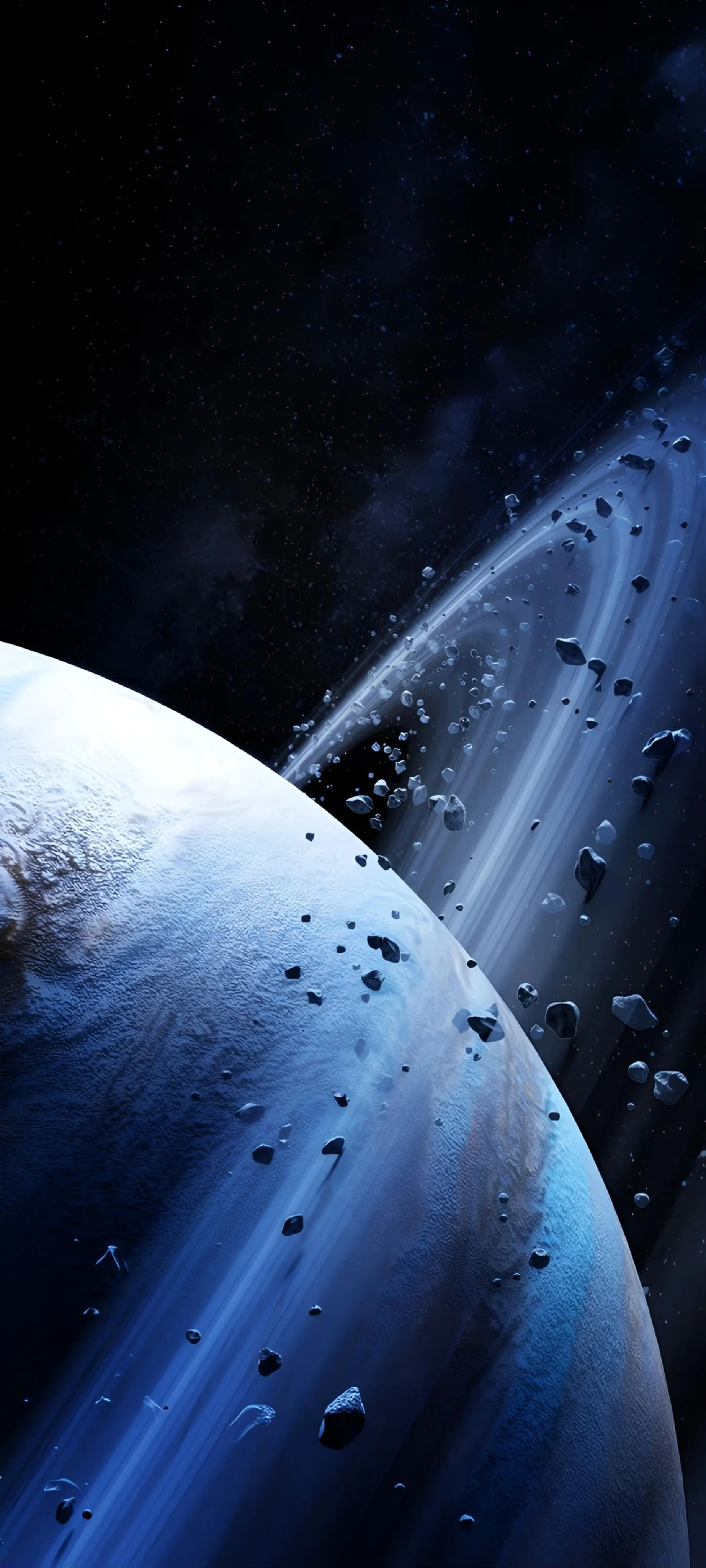 Planet earth viewed from space with dark sky background