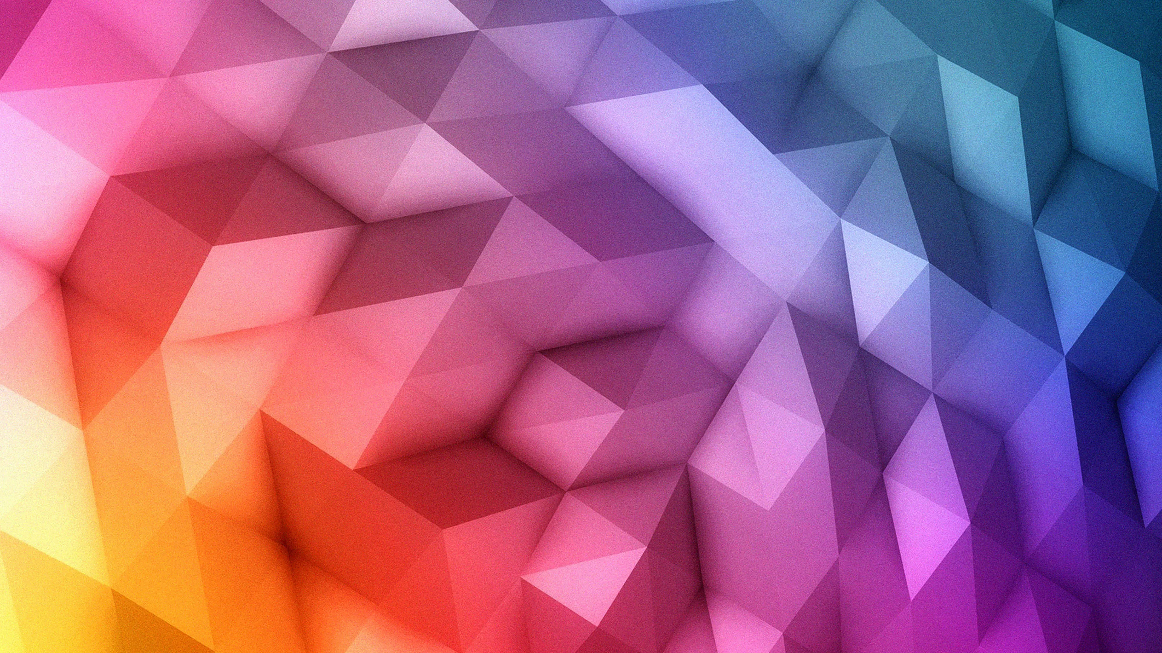 Polygonal gradient in warm and cool colours blended image