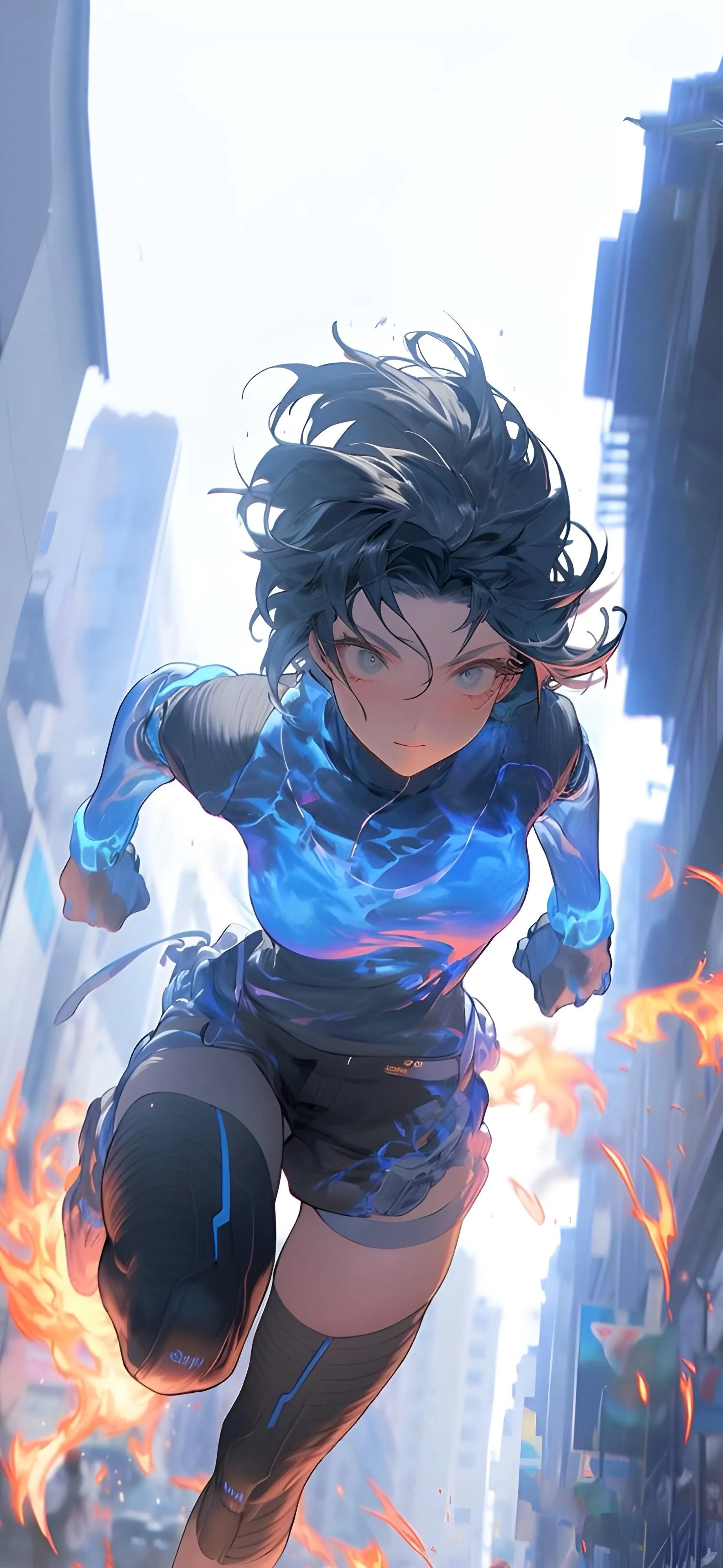 Powerful Female Superhero with Glowing Energy Aura Wallpaper