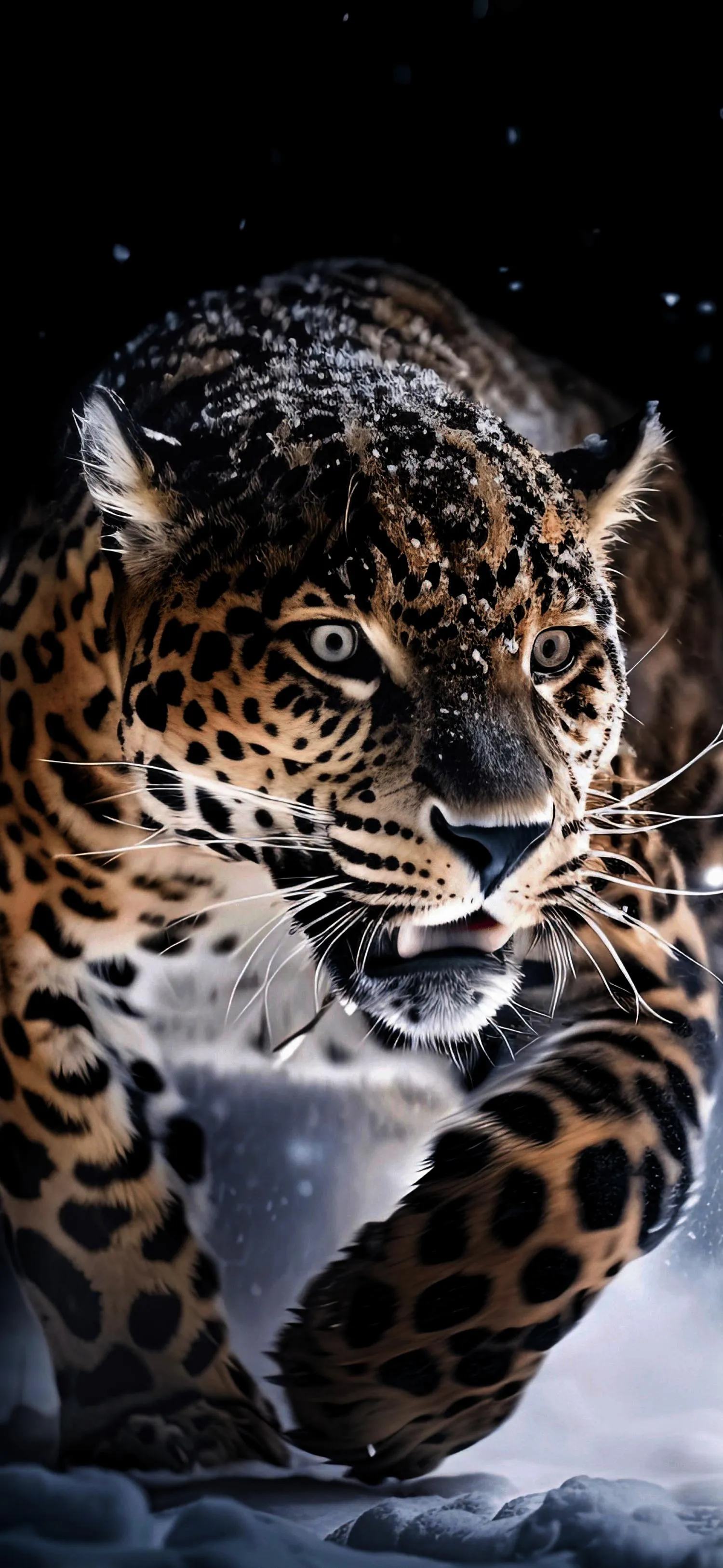 Powerful leopard in natural habitat closeup photo Wallpaper
