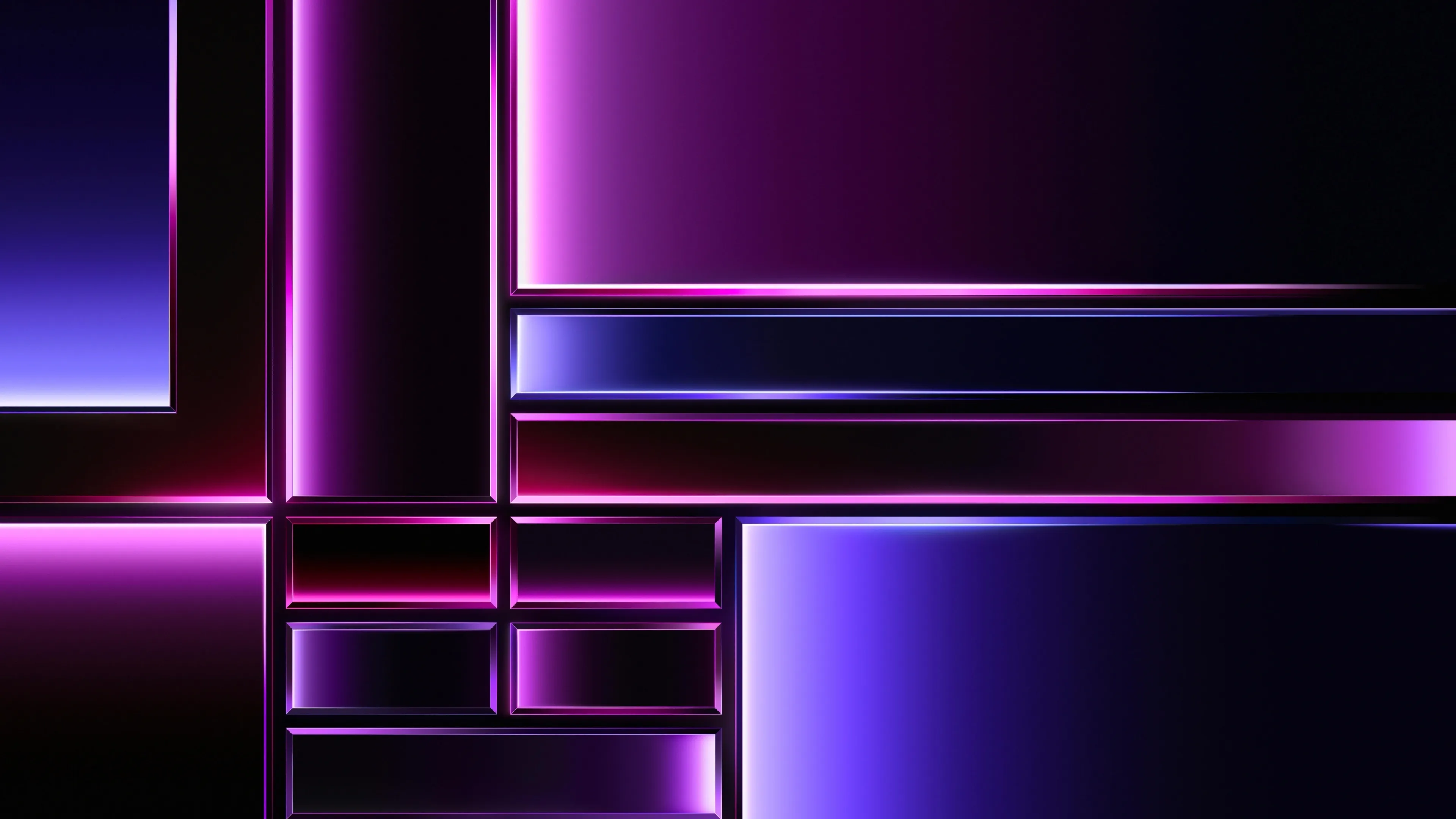 Purple and Black glowing abstract digital design Wallpaper