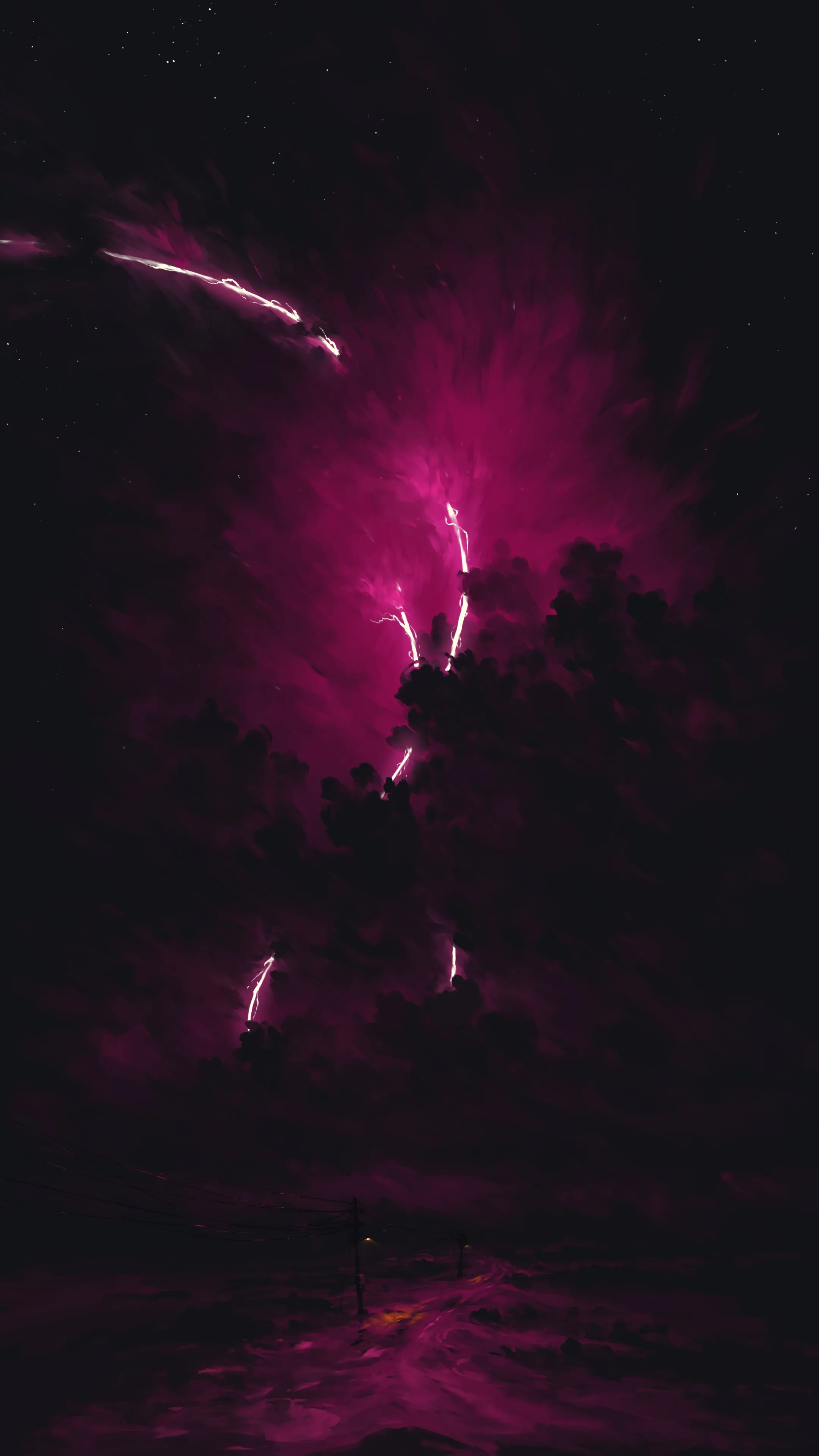 Purple Galaxy Nebula with Deep Magenta Space Swirl Wallpaper