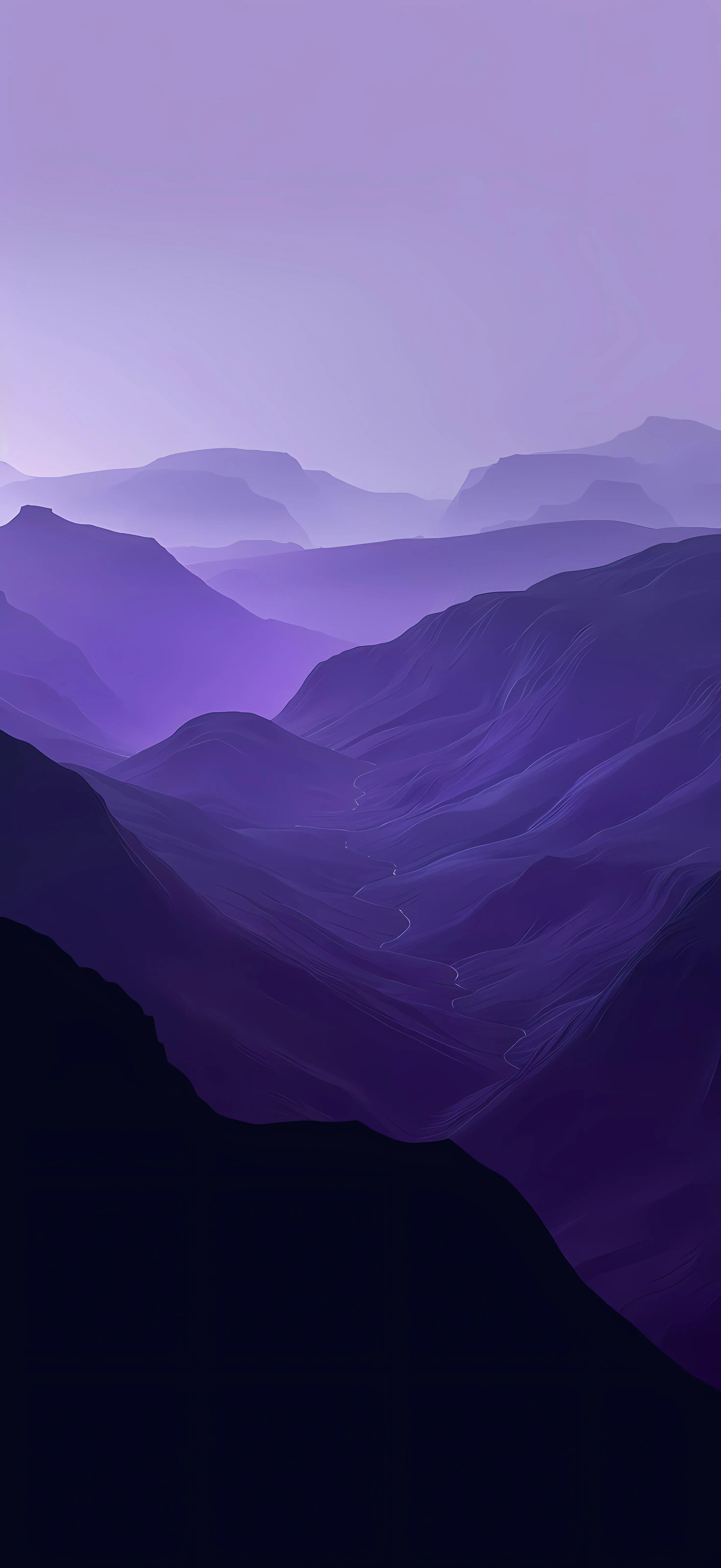 Purple layered mountains with soft gradient lighting image