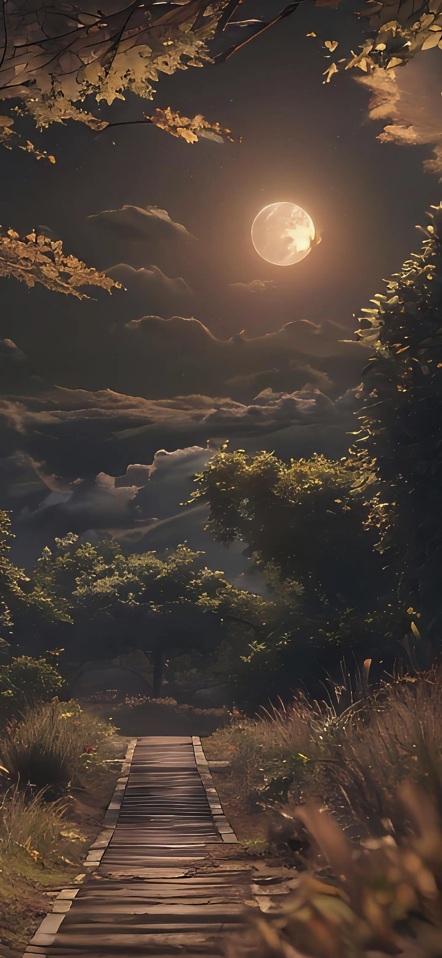 Railway Track Leading Into Sunset Through Dense Forest