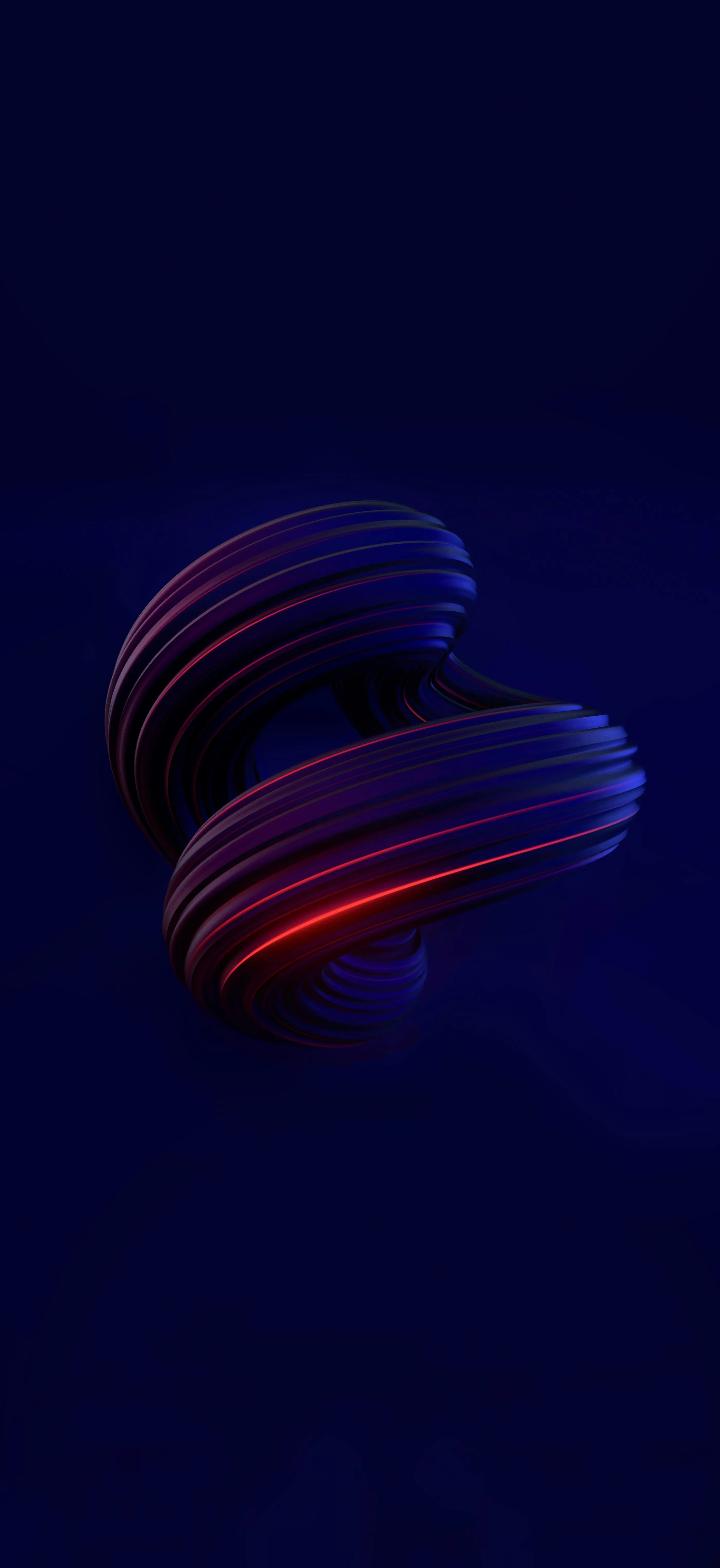 Red fluid Object in Deep Purple Cosmic Abstract Art