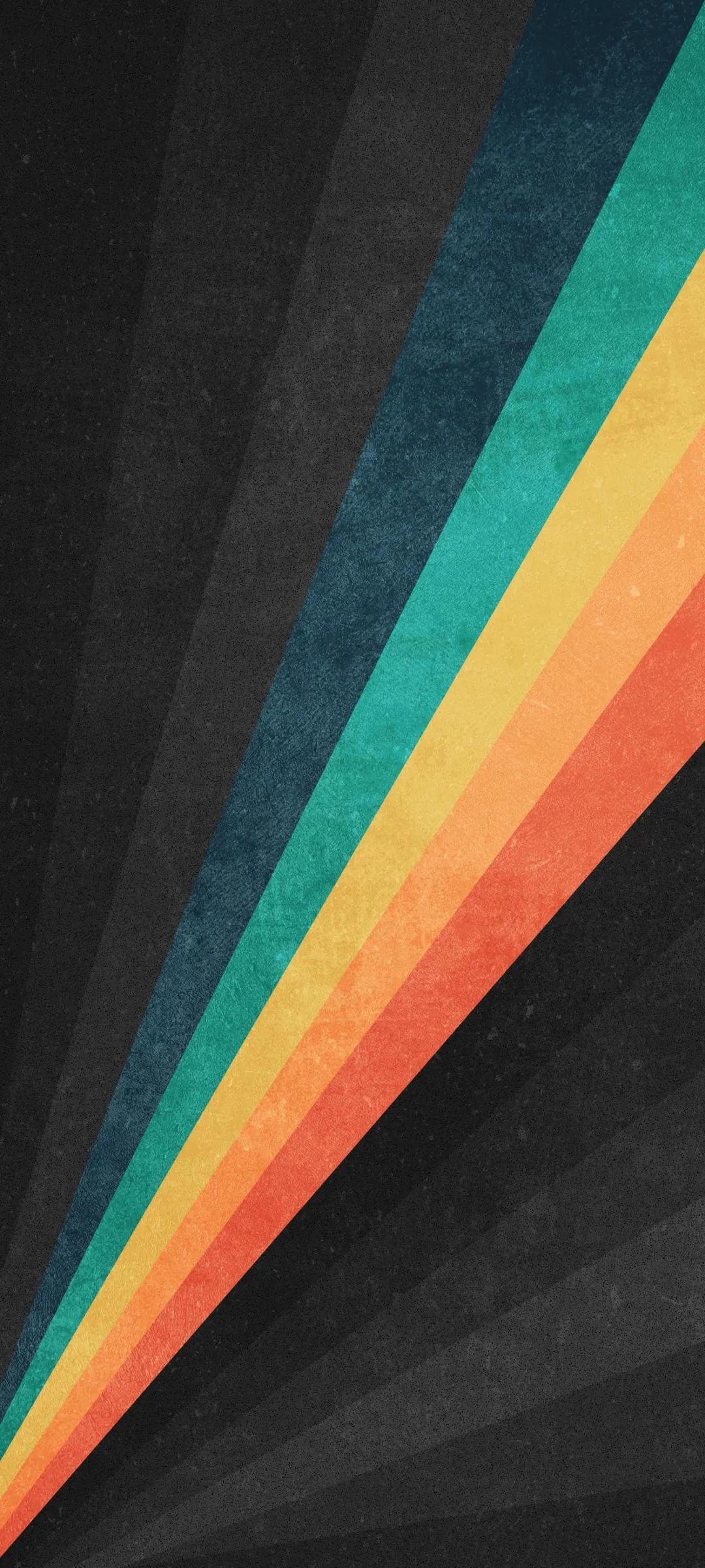 Retro Style Colorful Rainbow Stripes on Black Background