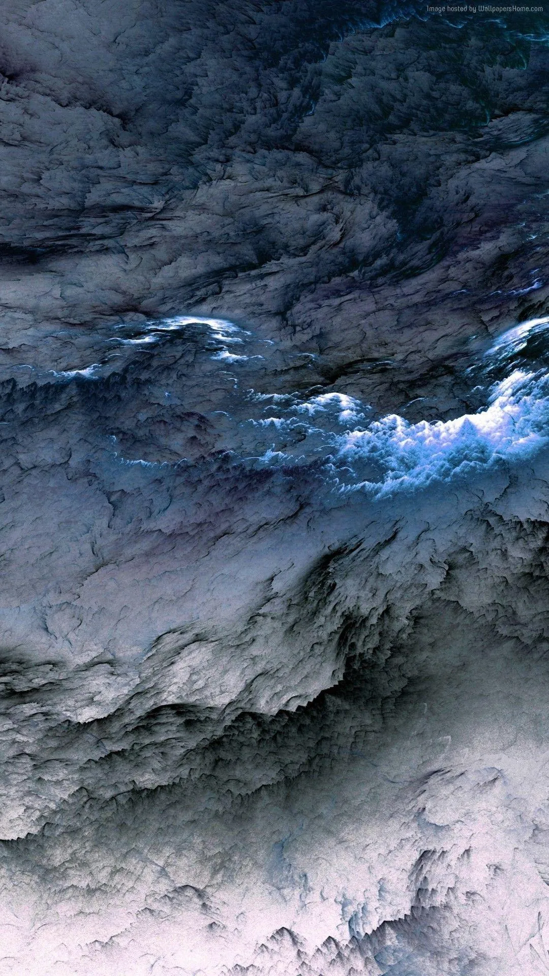 Rough Ocean Surface Under Dark and Stormy Sky Wallpaper