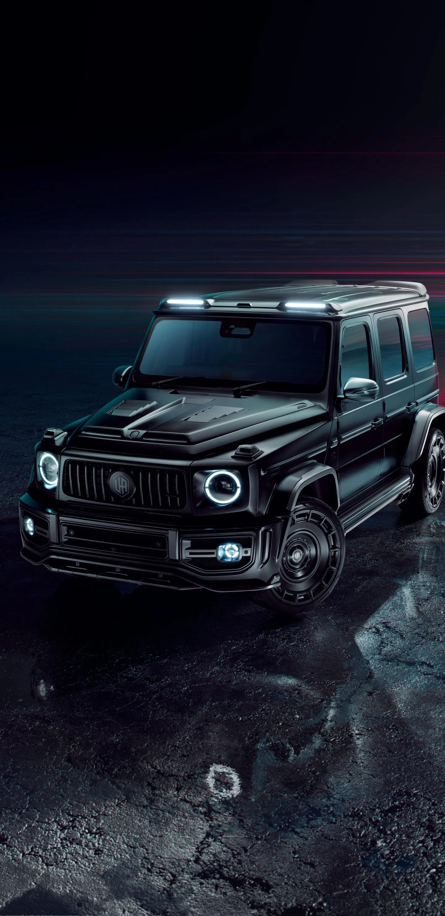 Rugged Black Off Road Vehicle Covered in Mud and Dirt