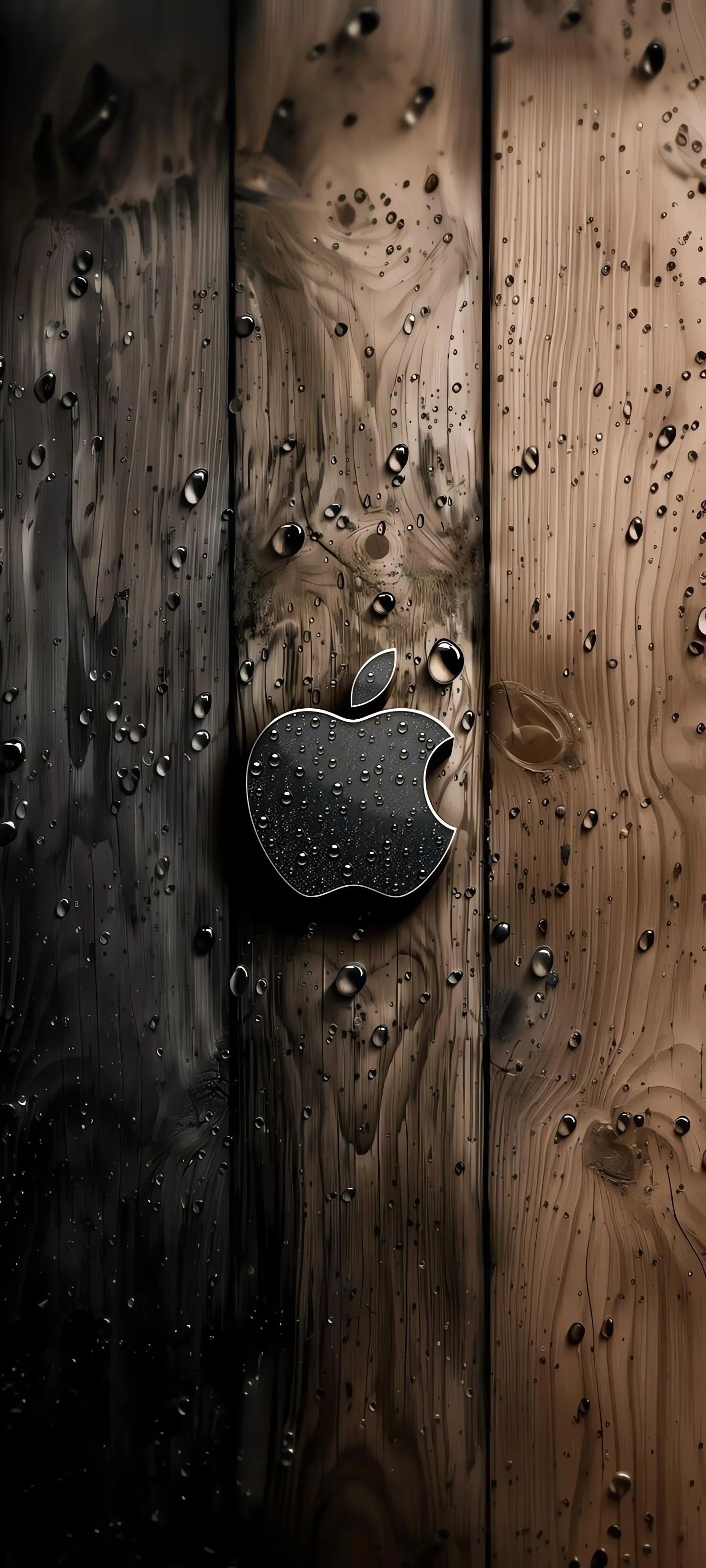 Rustic Wooden Background with Single Hanging Rock Wallpaper