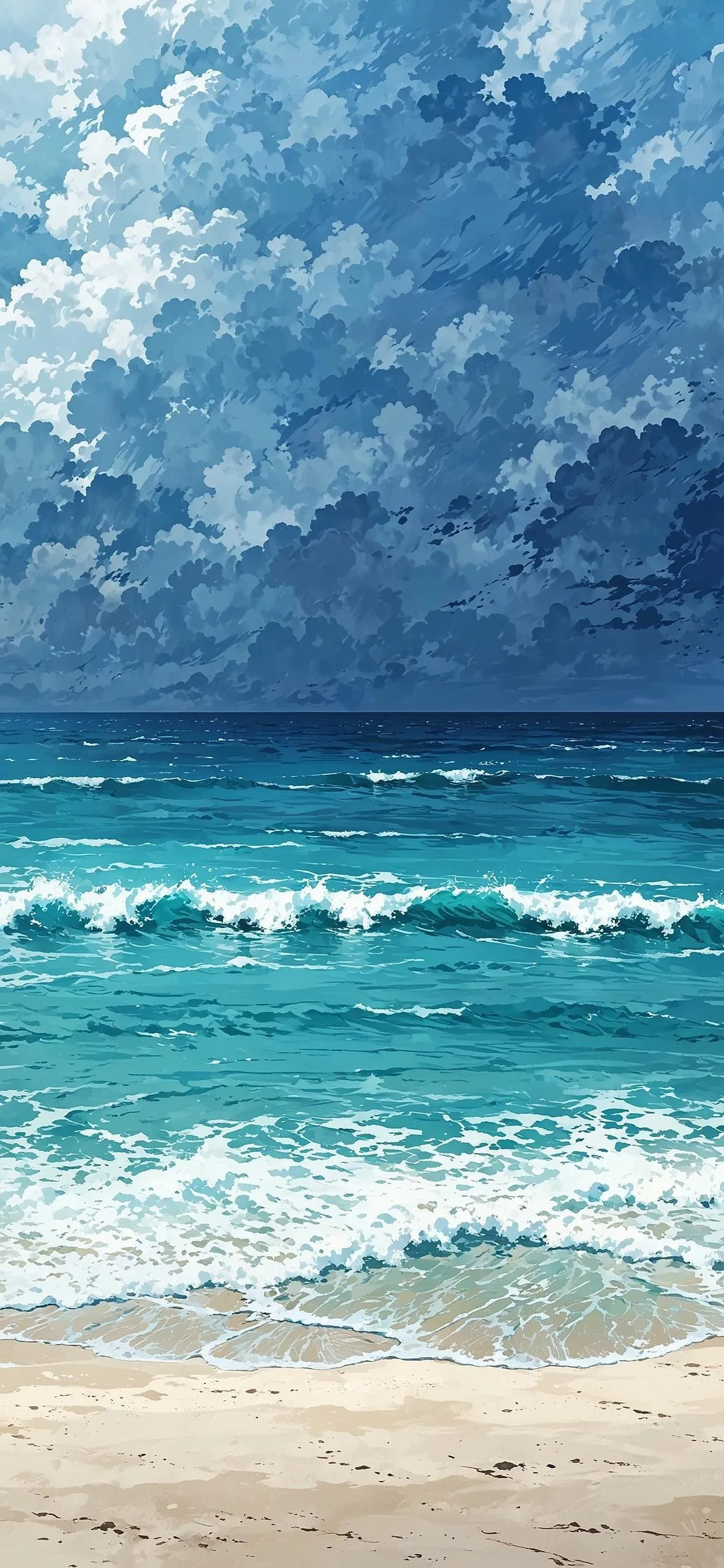 Serene Tropical Beach with Clear Water and Blue Sky