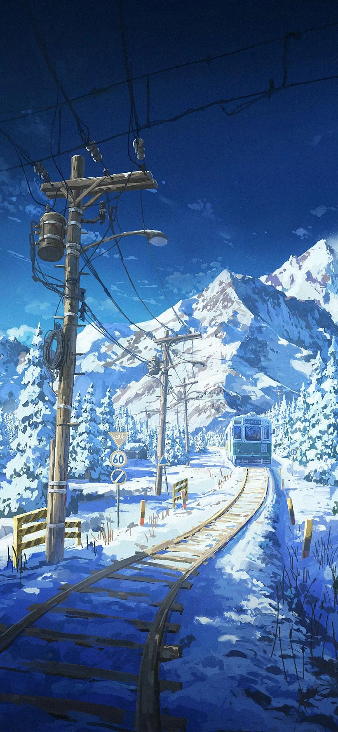 Snowy Mountain Landscape with Ski Lift in Winter Wallpaper