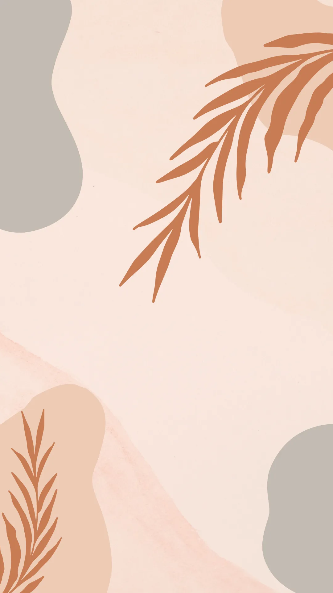 Soft cream background with abstract leaf and shape patterns