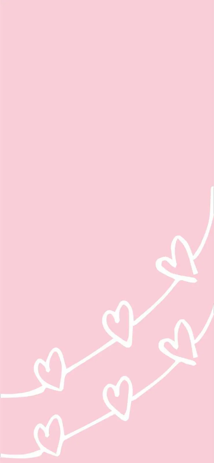 Soft pink background with white hand drawn hearts Wallpaper