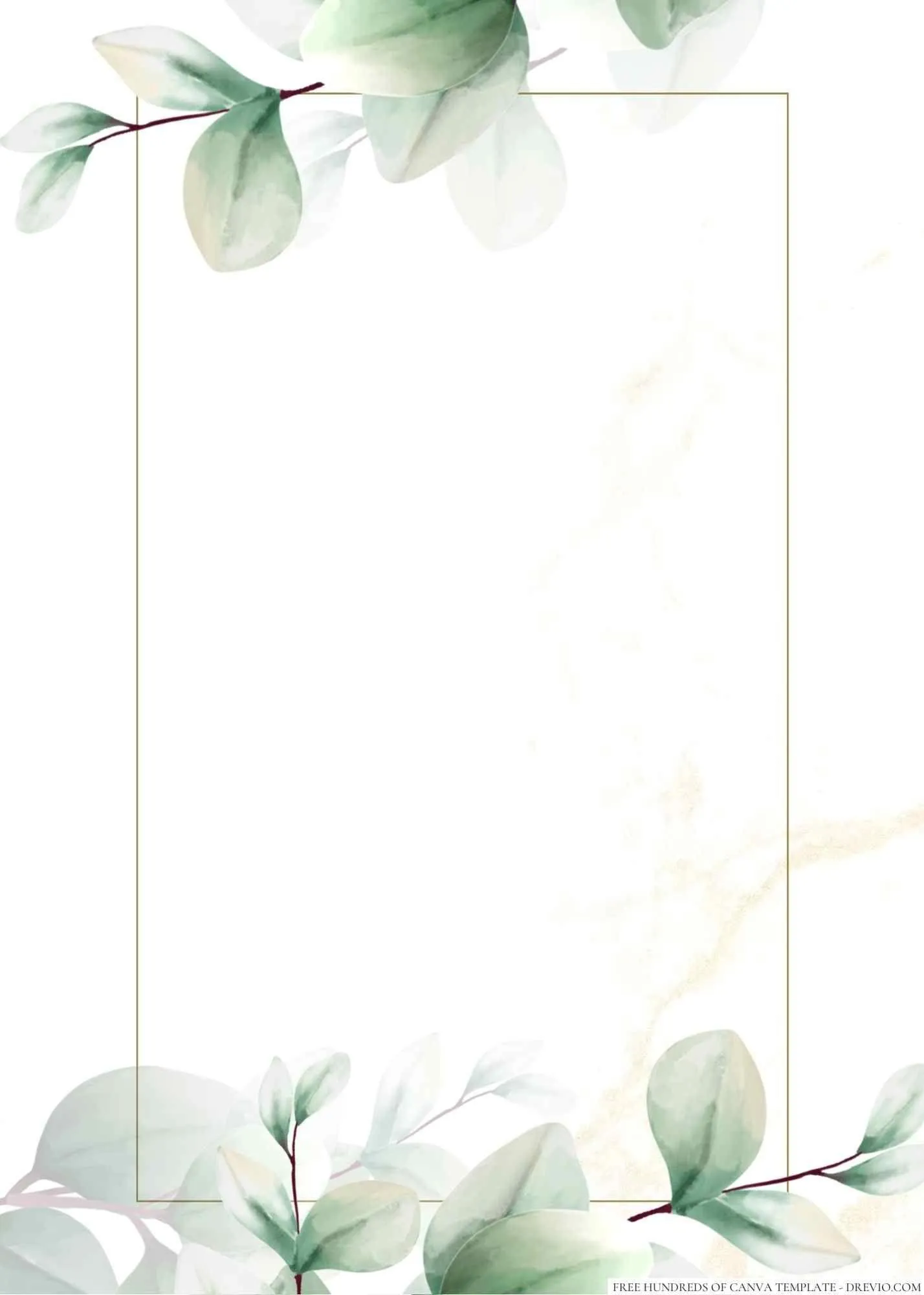 Soft white background with light green floral corners 4K