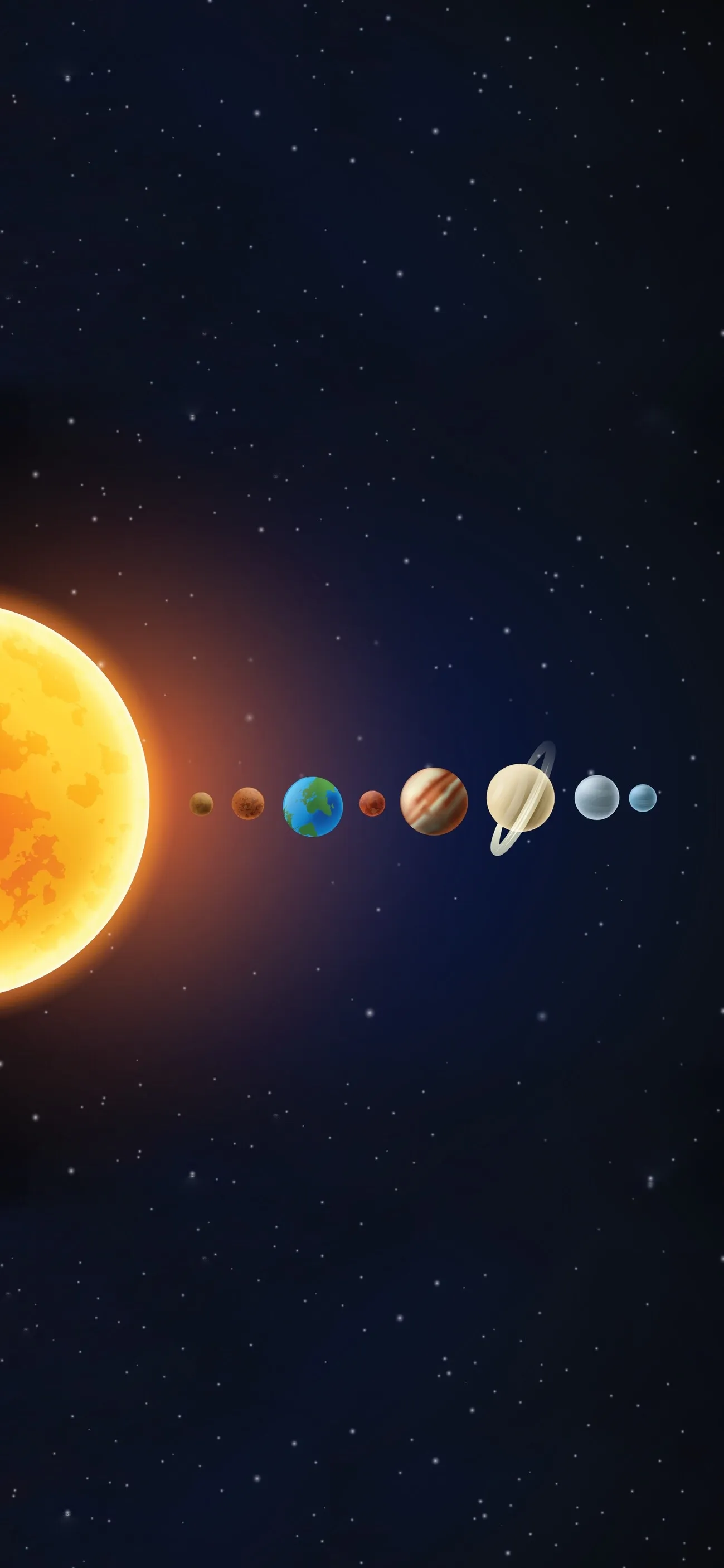Solar System Planets Aligned Around the Sun Wallpaper
