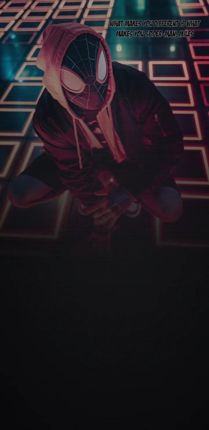 Spiderman Leaping in City Lights with Urban Background