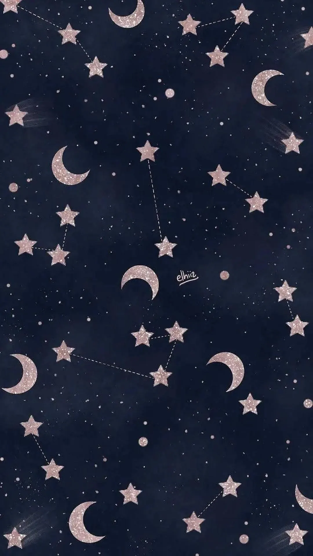 Starry night wallpaper with moons and the Stars Wallpaper