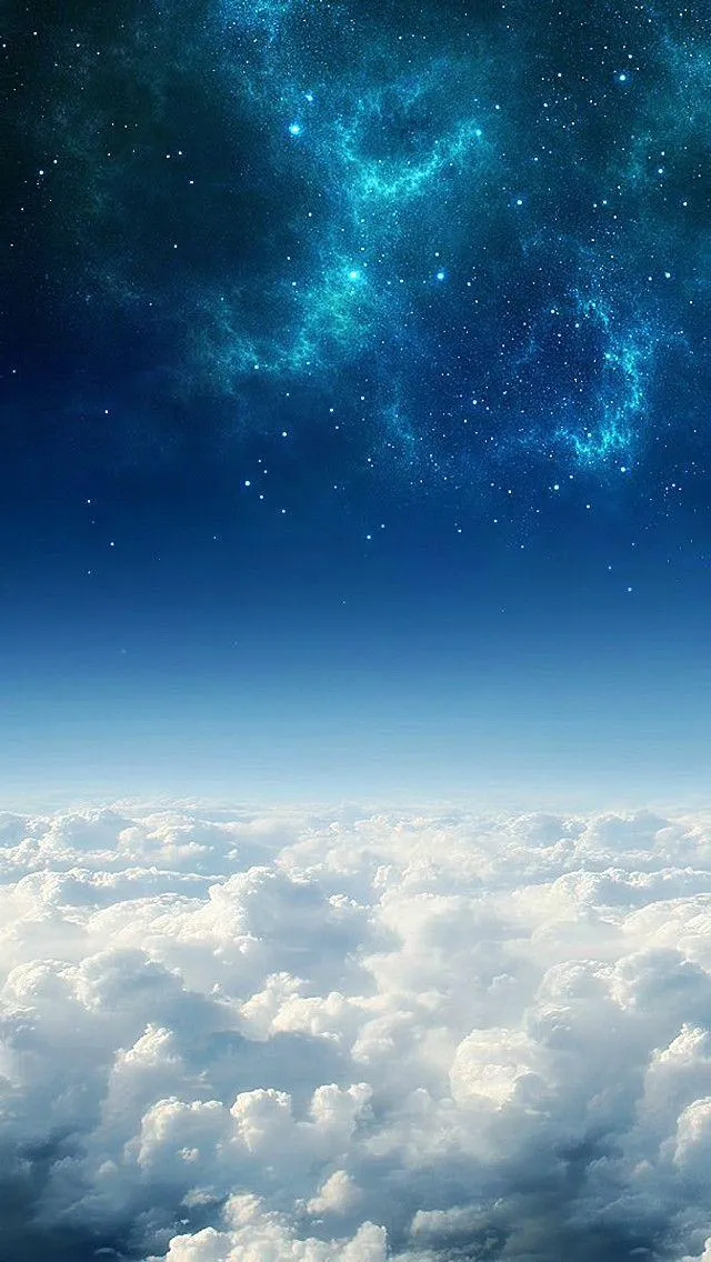 Stunning blue sky and clouds with a starry night above 4K