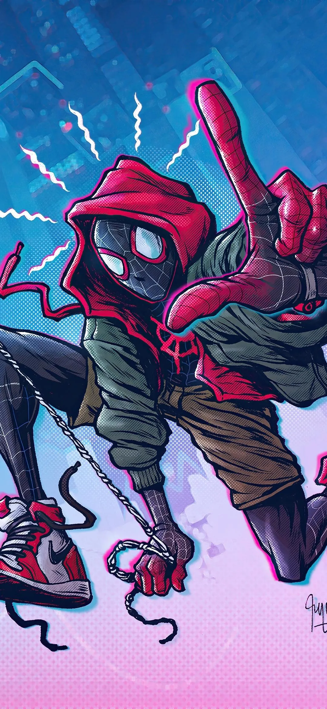 Stunning Spider Man Inspired Dynamic Action Pose Wallpaper