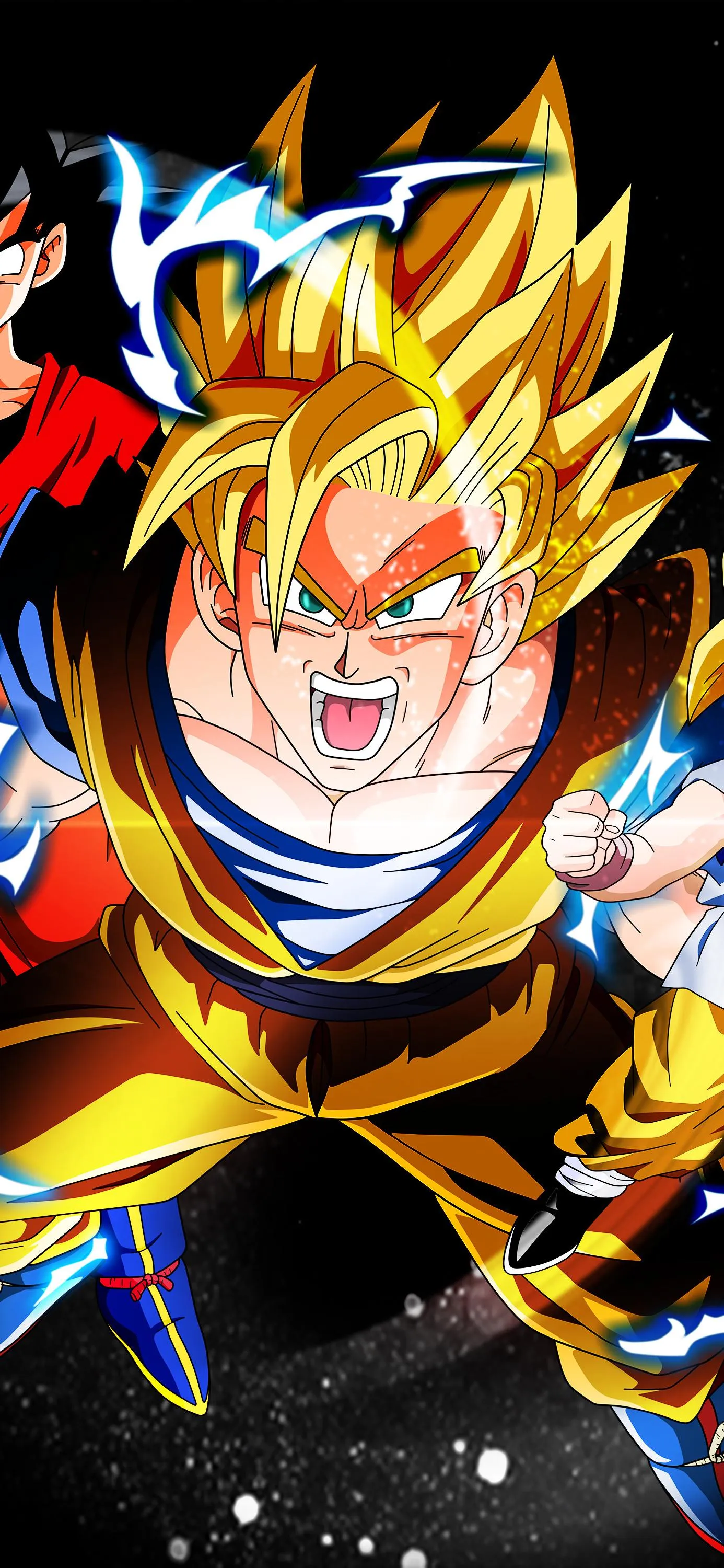 Super Saiyan Power Up Scene with Glowing Yellow Hair
