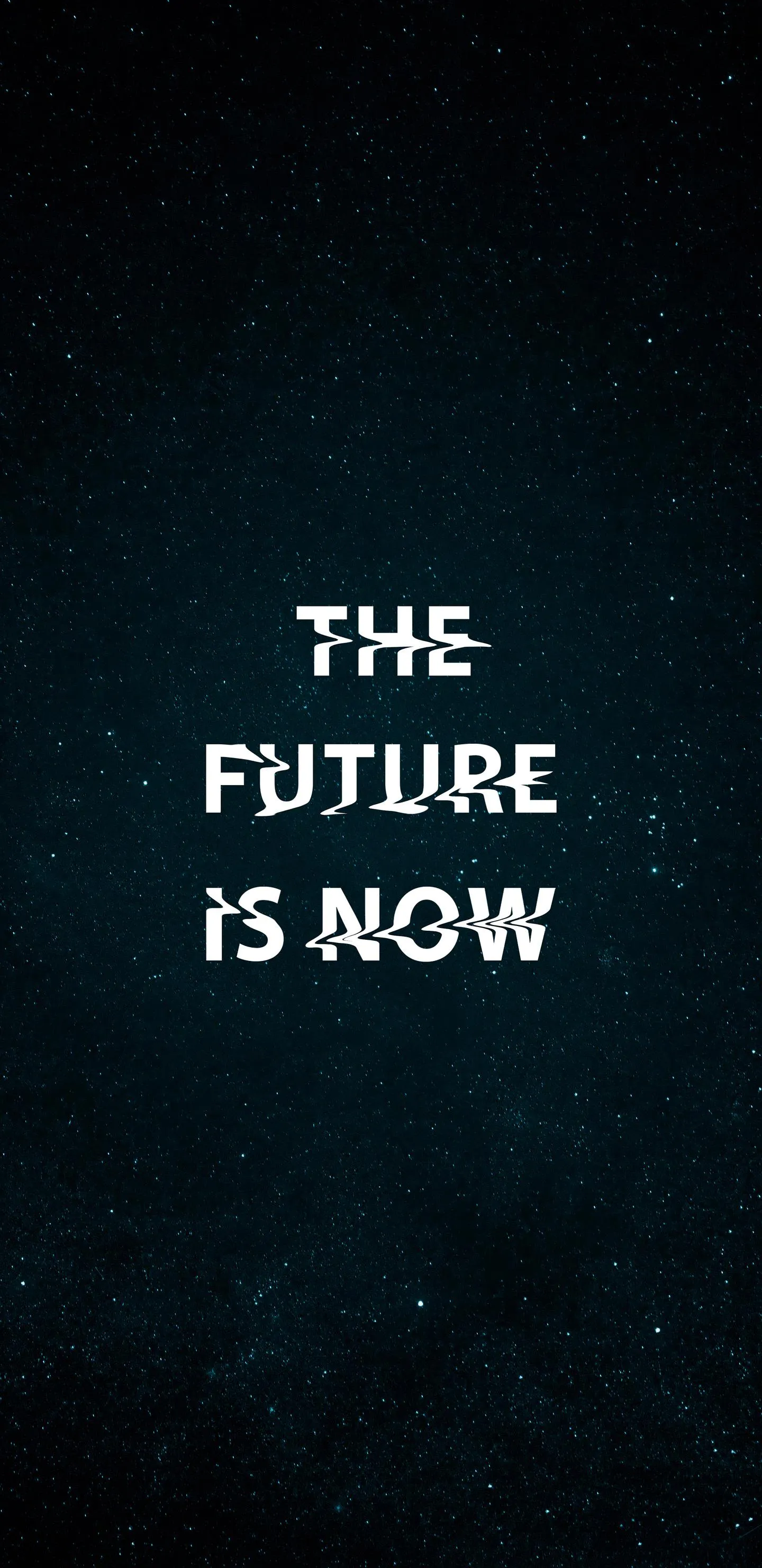 The Future Is Now Text Quote on Black Background Wallpaper