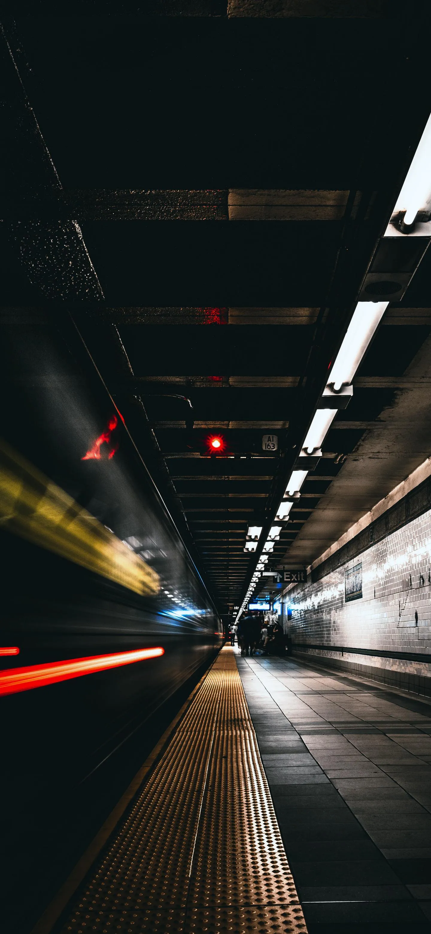 Underground Tunnel with Symmetrical Light Perspective