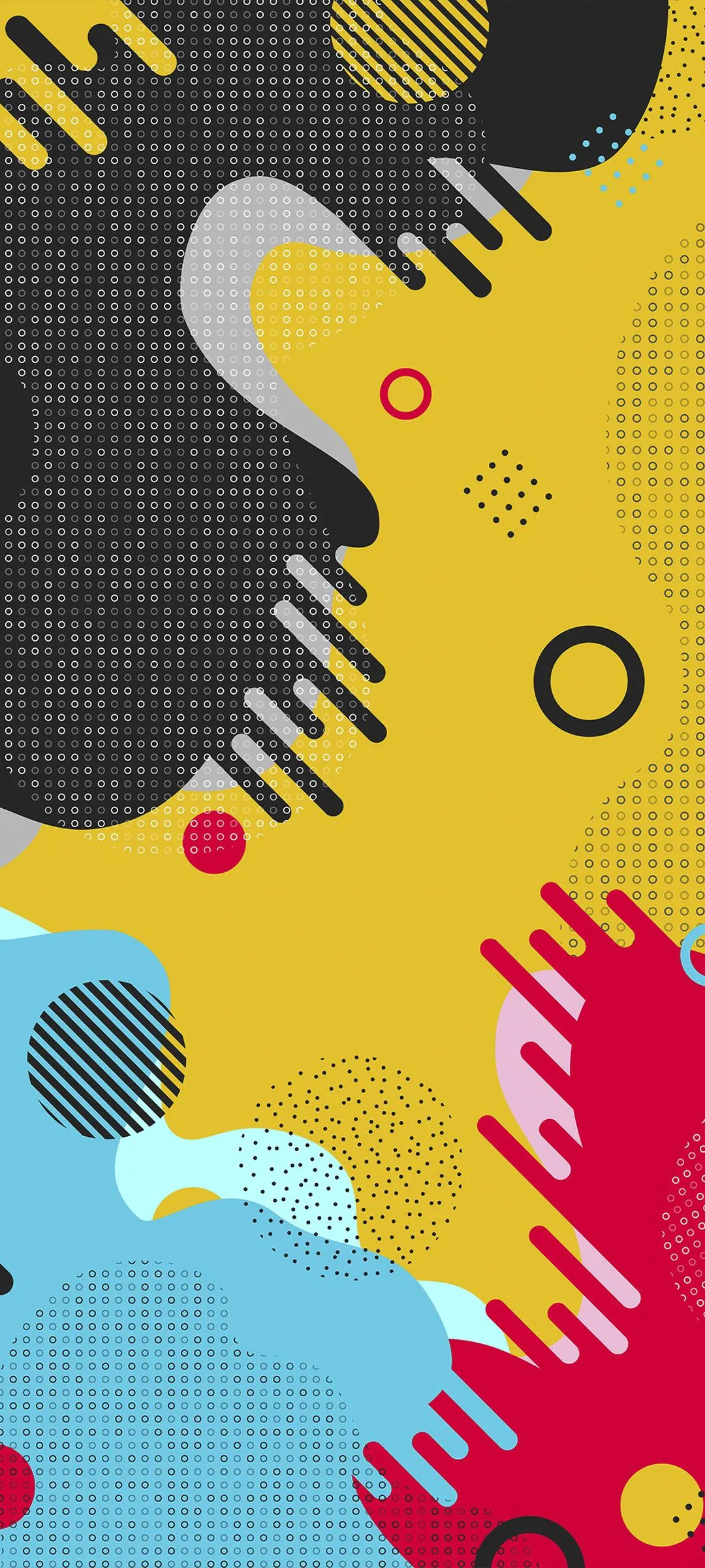 Vibrant Color Splash Art with Playful Abstract Shapes