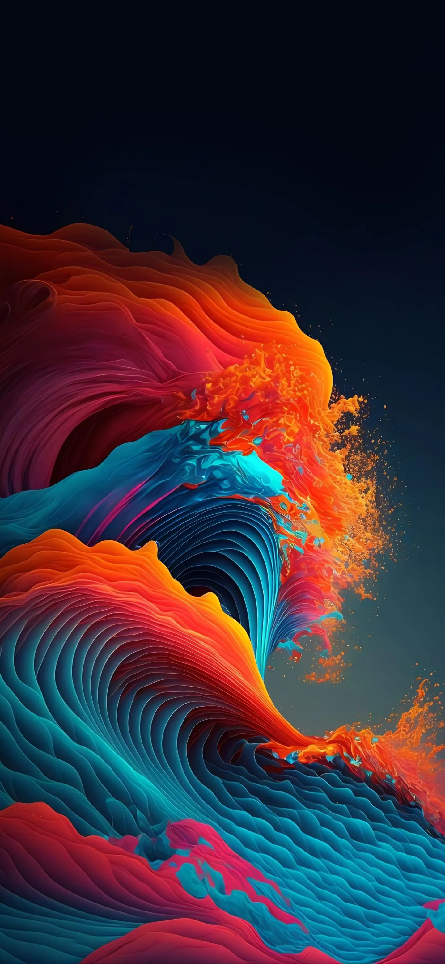 Vibrant colorful abstract smoke pattern in motion Wallpaper