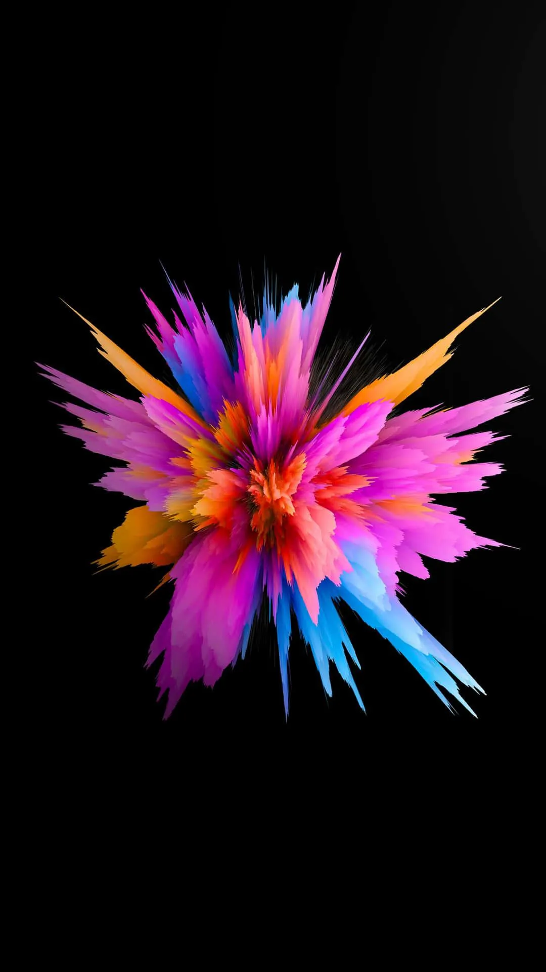 Vibrant colourful digital flower explosion artwork Wallpaper