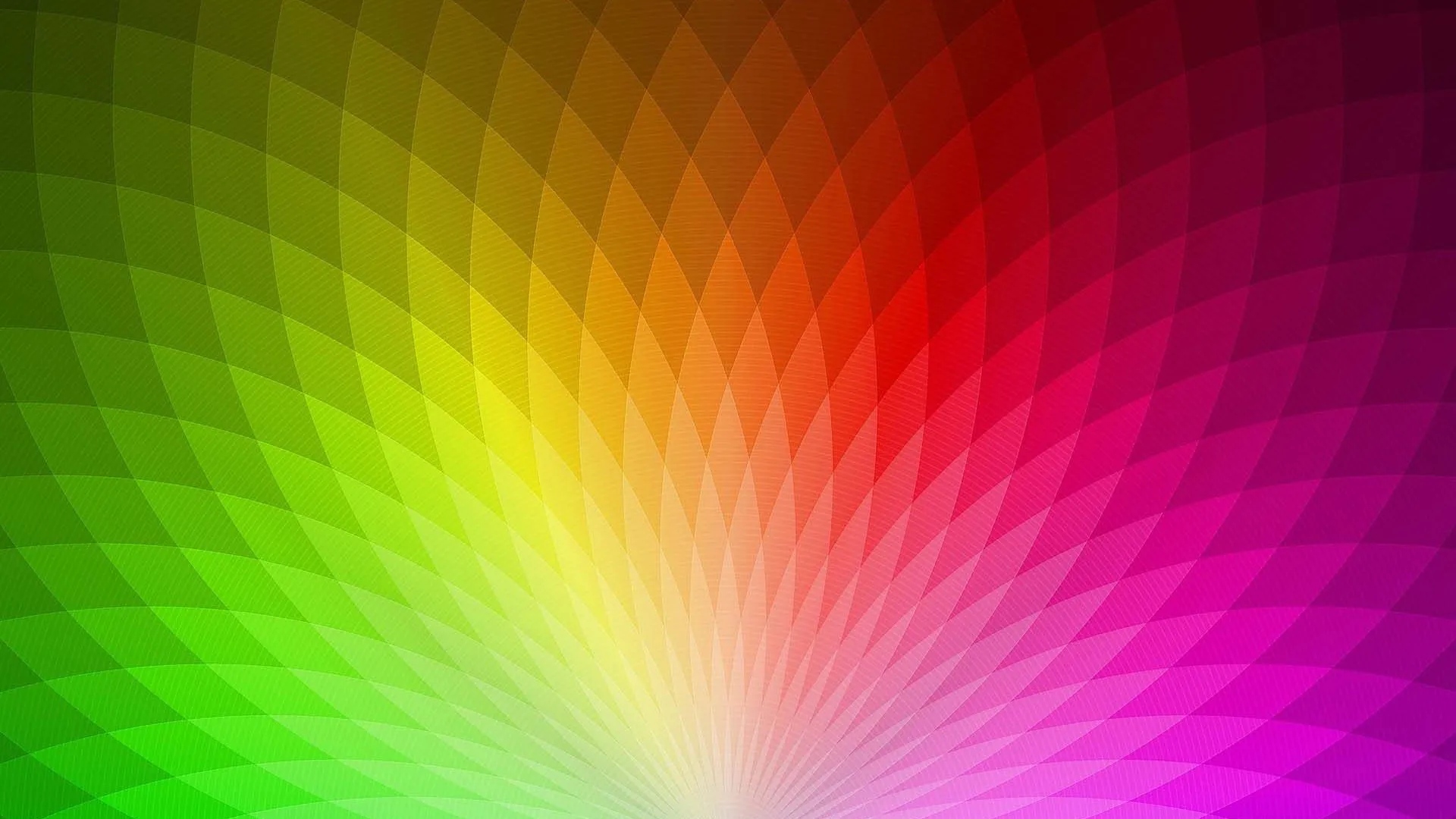 Vibrant rainbow colour gradient with radial bright design