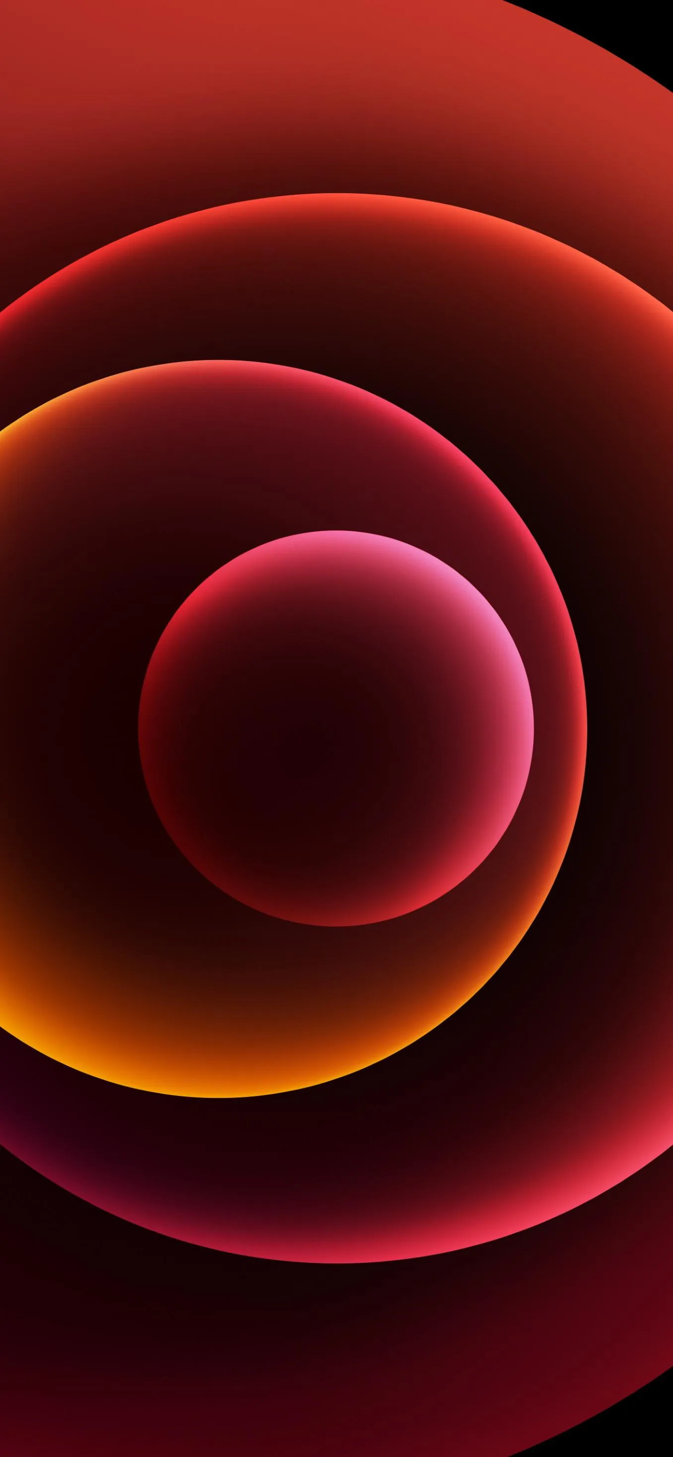 Vibrant red and orange circle glow Background Wallpaper